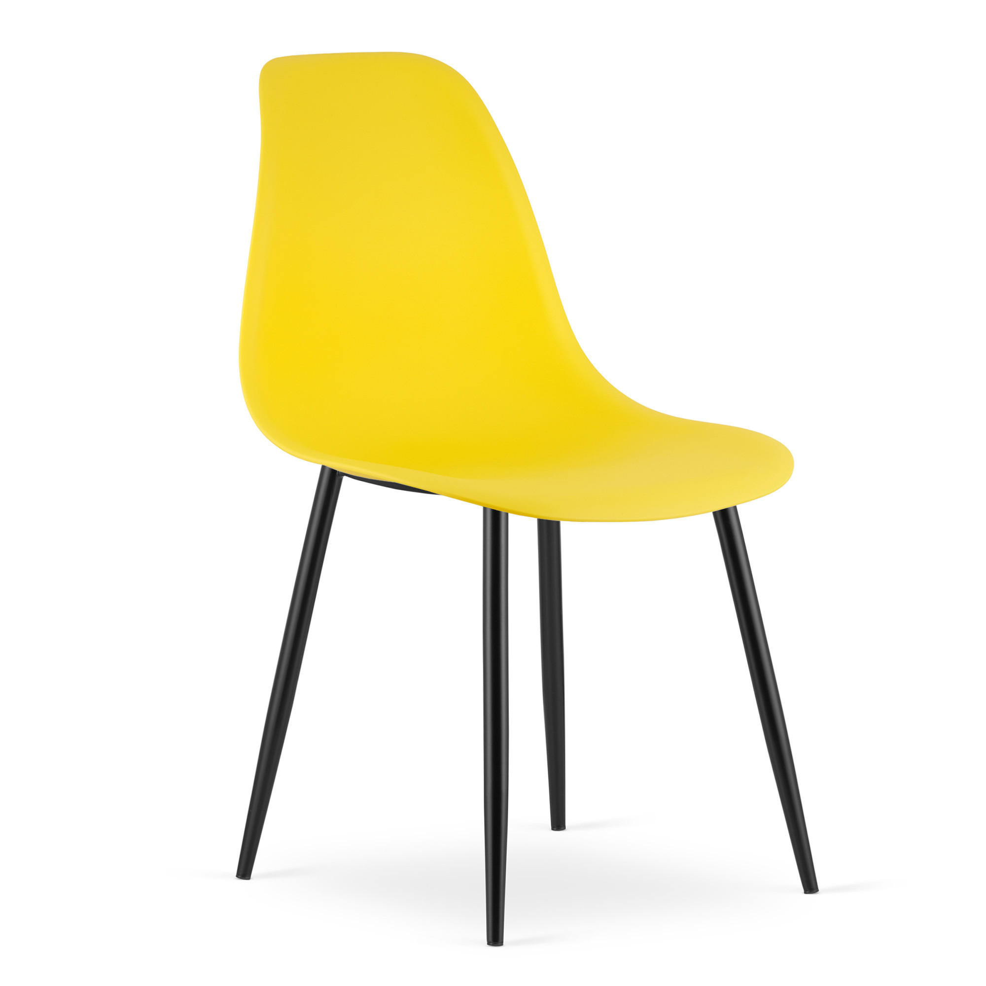 ESSZIMMERSTUHL KALEO gelber Sitz, schwarze Beine - Gelb/Schwarz, Kunststoff (46/84/51cm) - Valora