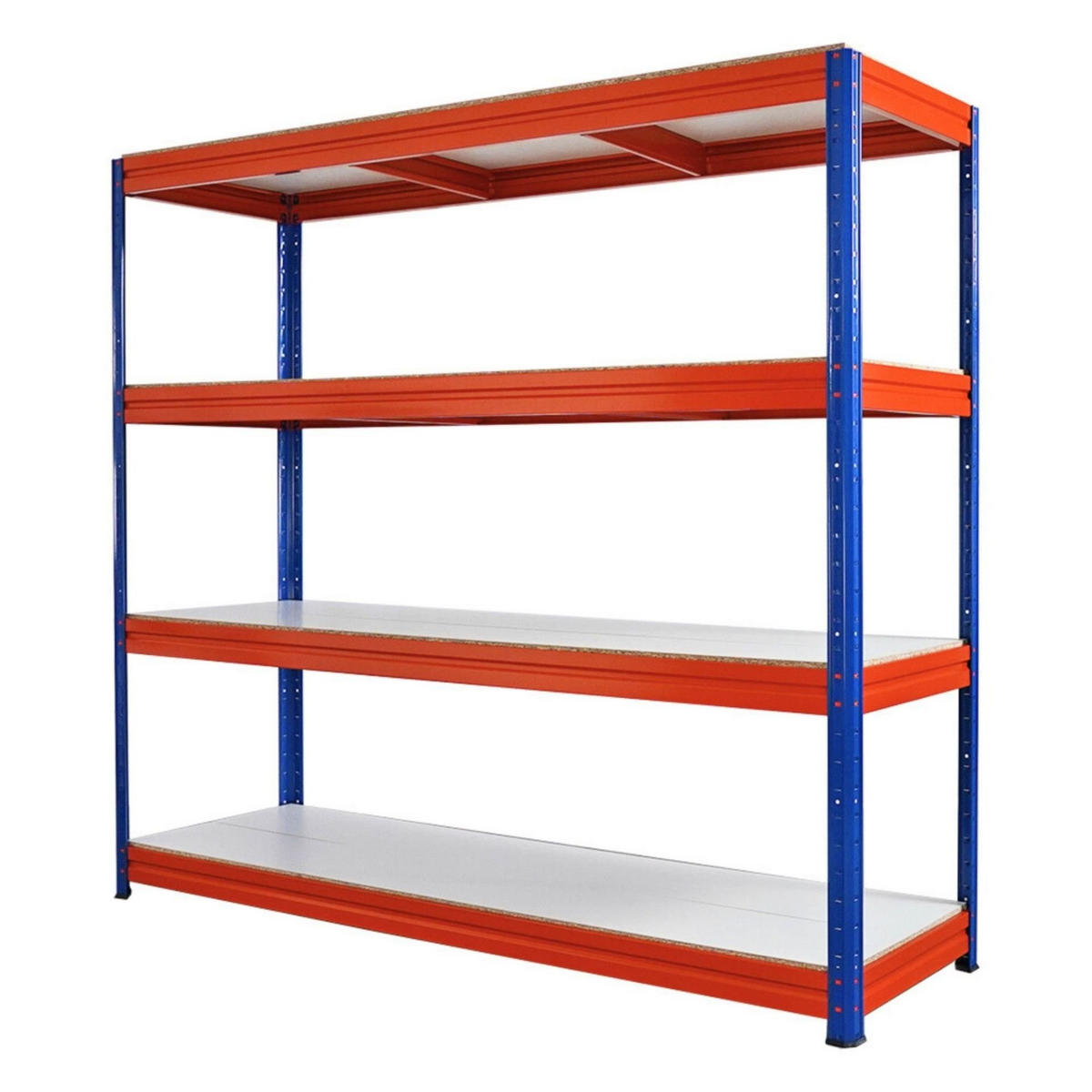 SCHWERLASTREGAL Dino 2er-Set 180x200x60cm Melamin-Ebenen Blau/Orange - Blau/Orange, Metall (400/180/60cm) - PROREGAL