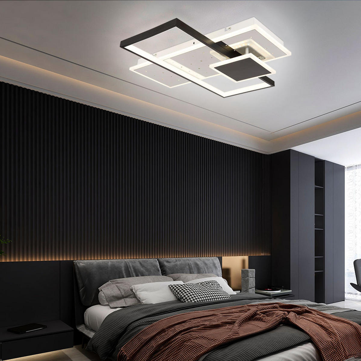 LED DECKENLEUCHTE Dabby Weiß - Weiß, Metall (50/50/7.2cm) - Globo Lighting