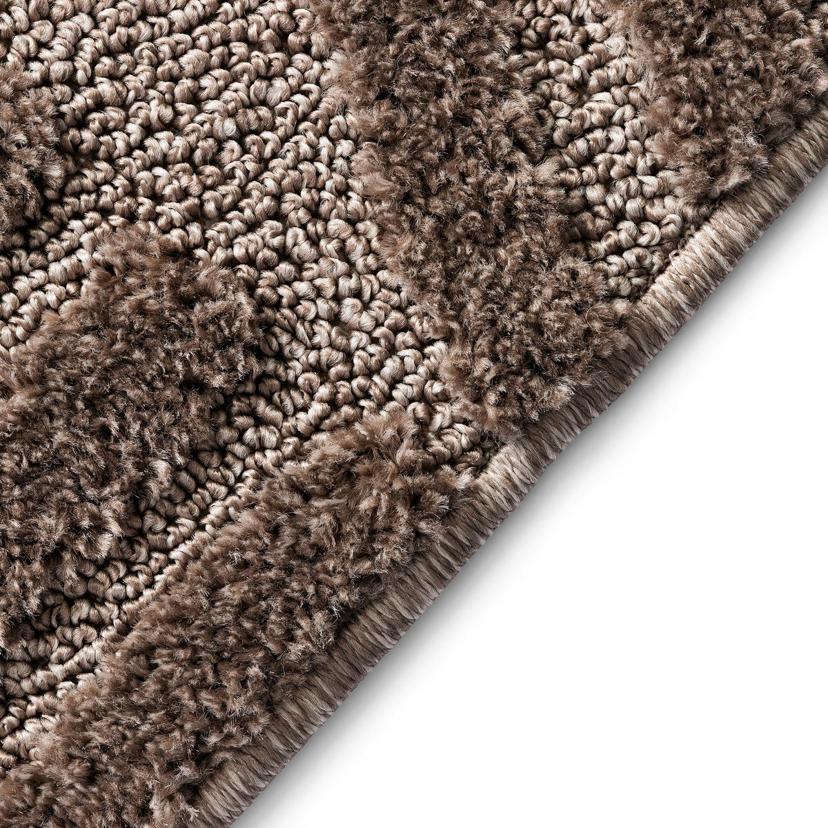 KURZFLORTEPPICH LINEA taupe Patchworkmuster 3D-Struktur 140/200 cm - Taupe, Textil (140/200cm) - Tapiso