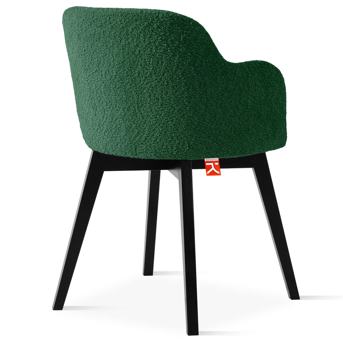 POLSTERSTUHL LONIS Esszimmerstühle 2er Set - Dunkelgrün/Schwarz, Holz/Textil (55/82/54cm) - KONSIMO®