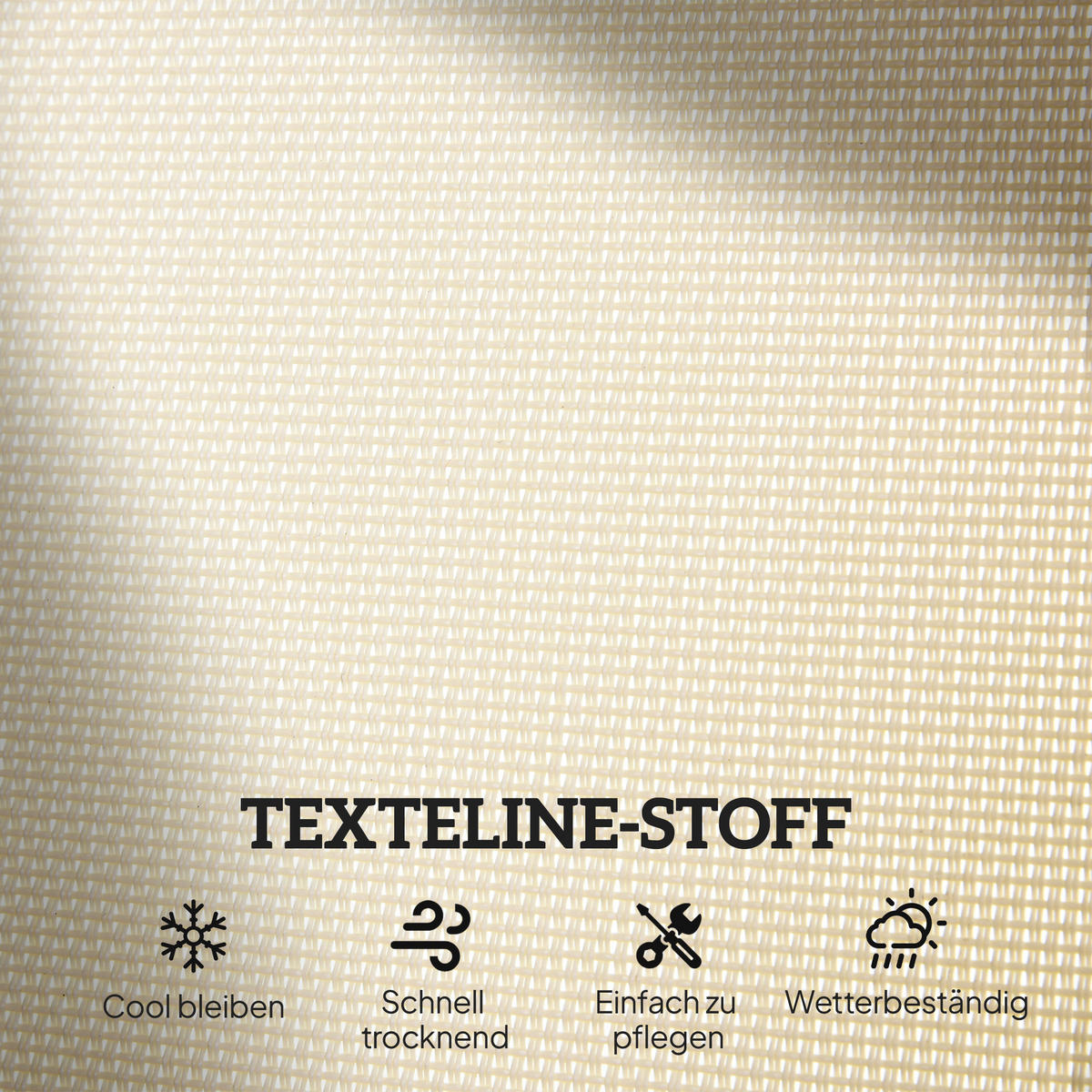 2-SITZER SCHAUKELBANK DE-07005 mit Schaukelmechanismus, Netzstoff Schwarz/Beige - Beige, Textil/Metall (120/85/70cm) - ComfortXL
