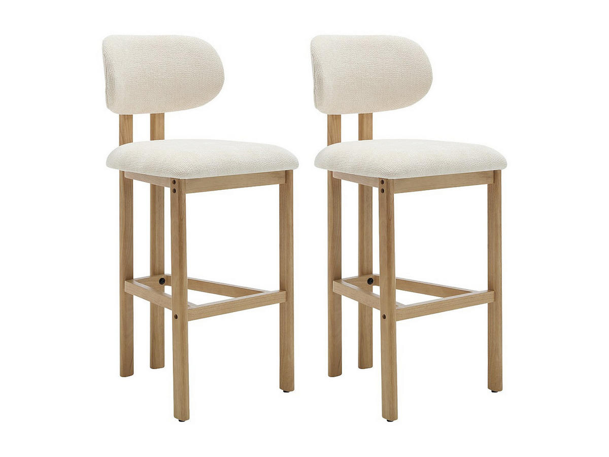 BARHOCKER - 49cm x 52cm - Polyester - cremefarben - YELAZ - Creme, Textil (49/111/52cm) - Vente-Unique