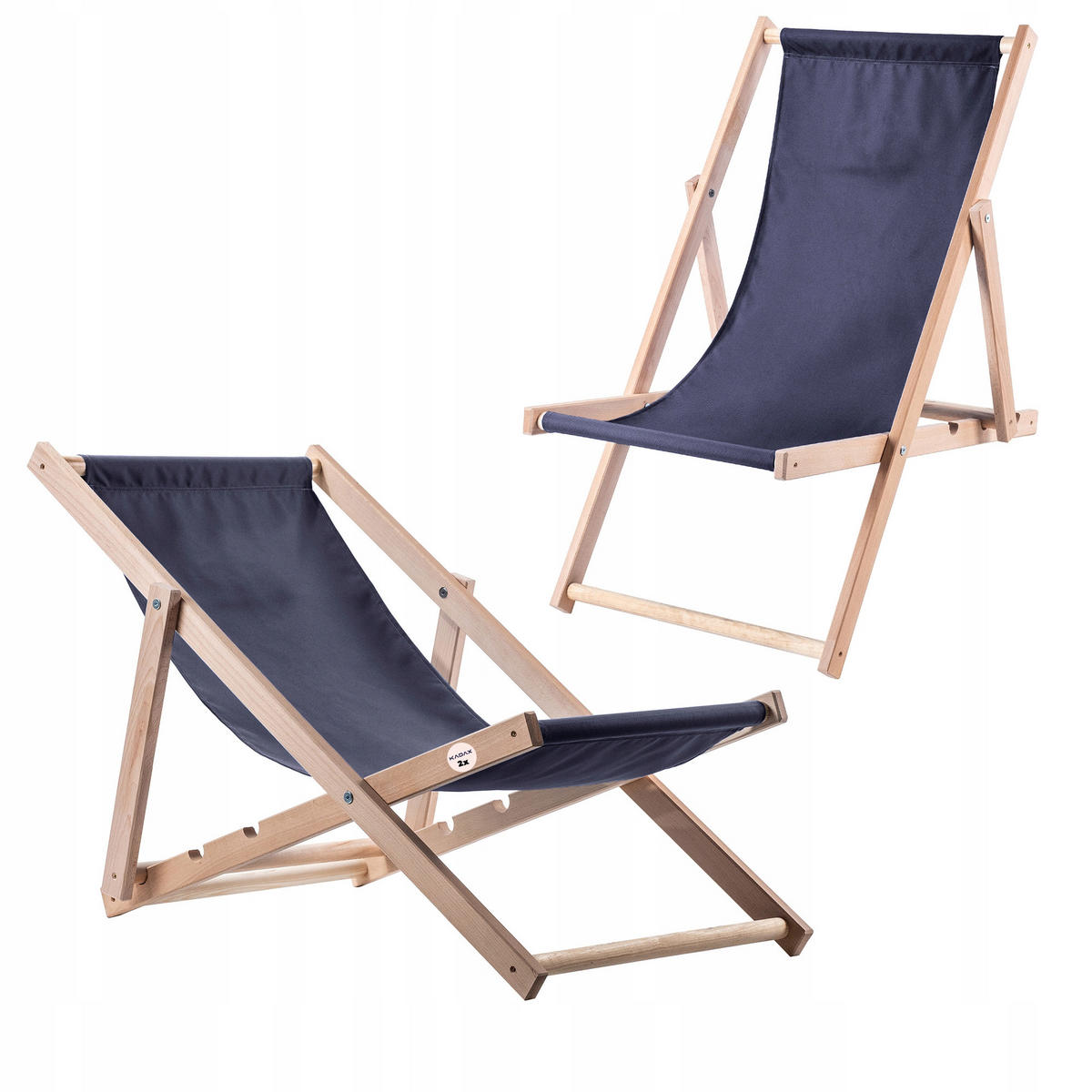 HOLZLIEGESTUHL Dunkelblau 2 Stk. - Dunkelblau, Holz (53/80cm) - KADAX