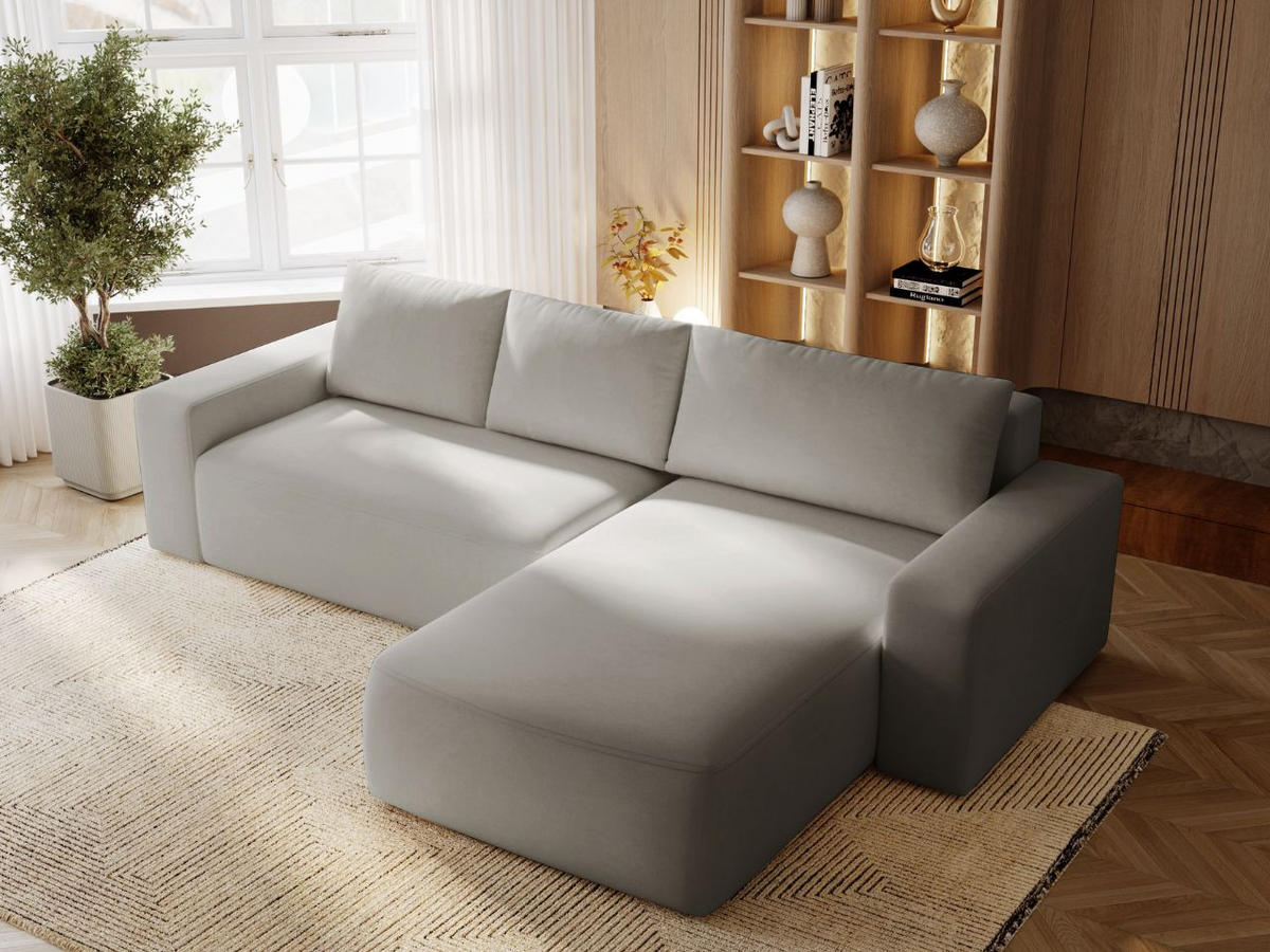 ECKSOFA Tazones Hellgrau Rechts - Hellgrau, Holz/Kunststoff (250/165cm) - Graingold