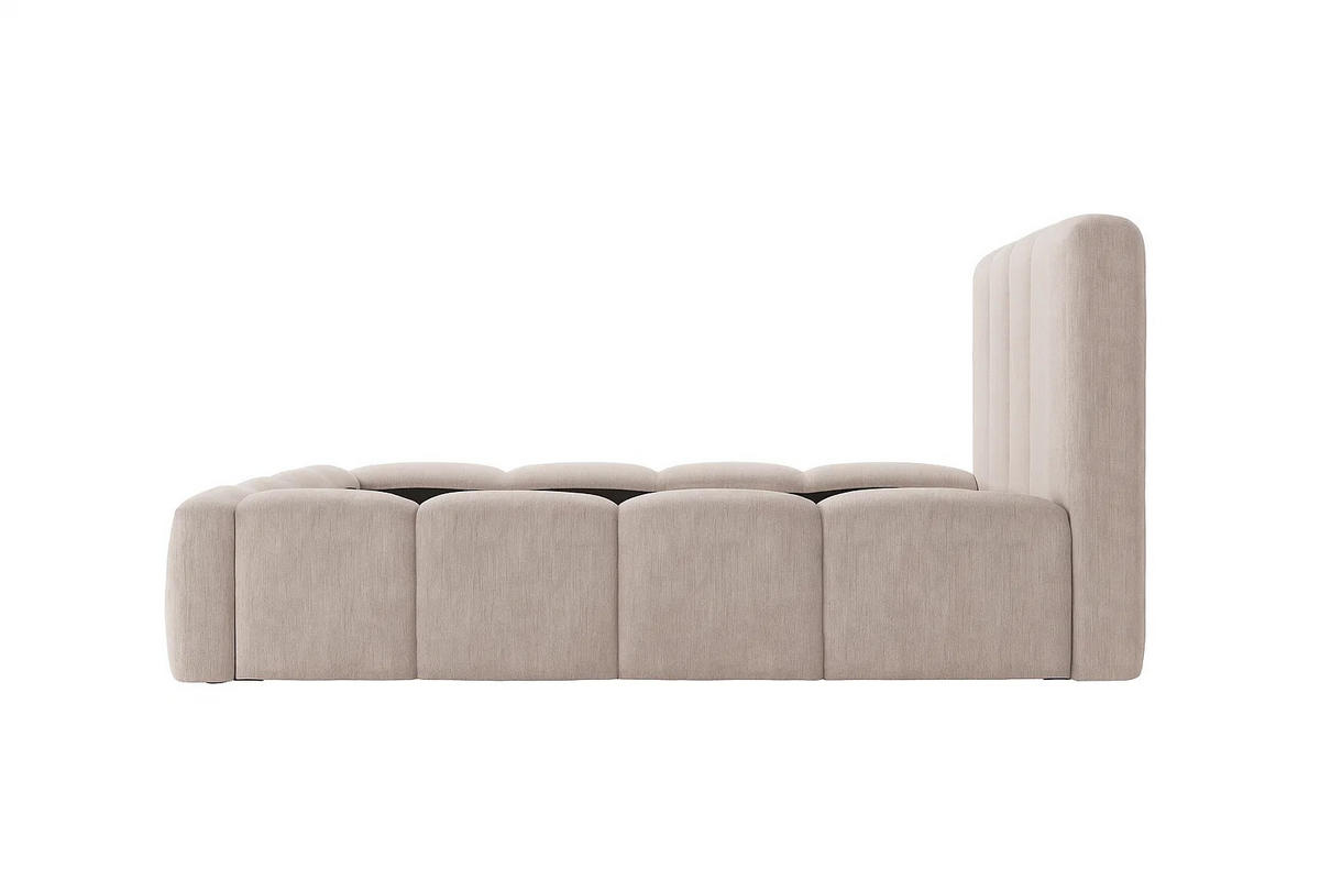 POLSTERBETT NOVERA – 160×200 cm - mit lattenrost ,Ohne Bettkasten Kaschmir Beige - Kaschmir/Beige, Holzwerkstoff (160/200cm) - Milaros Markt