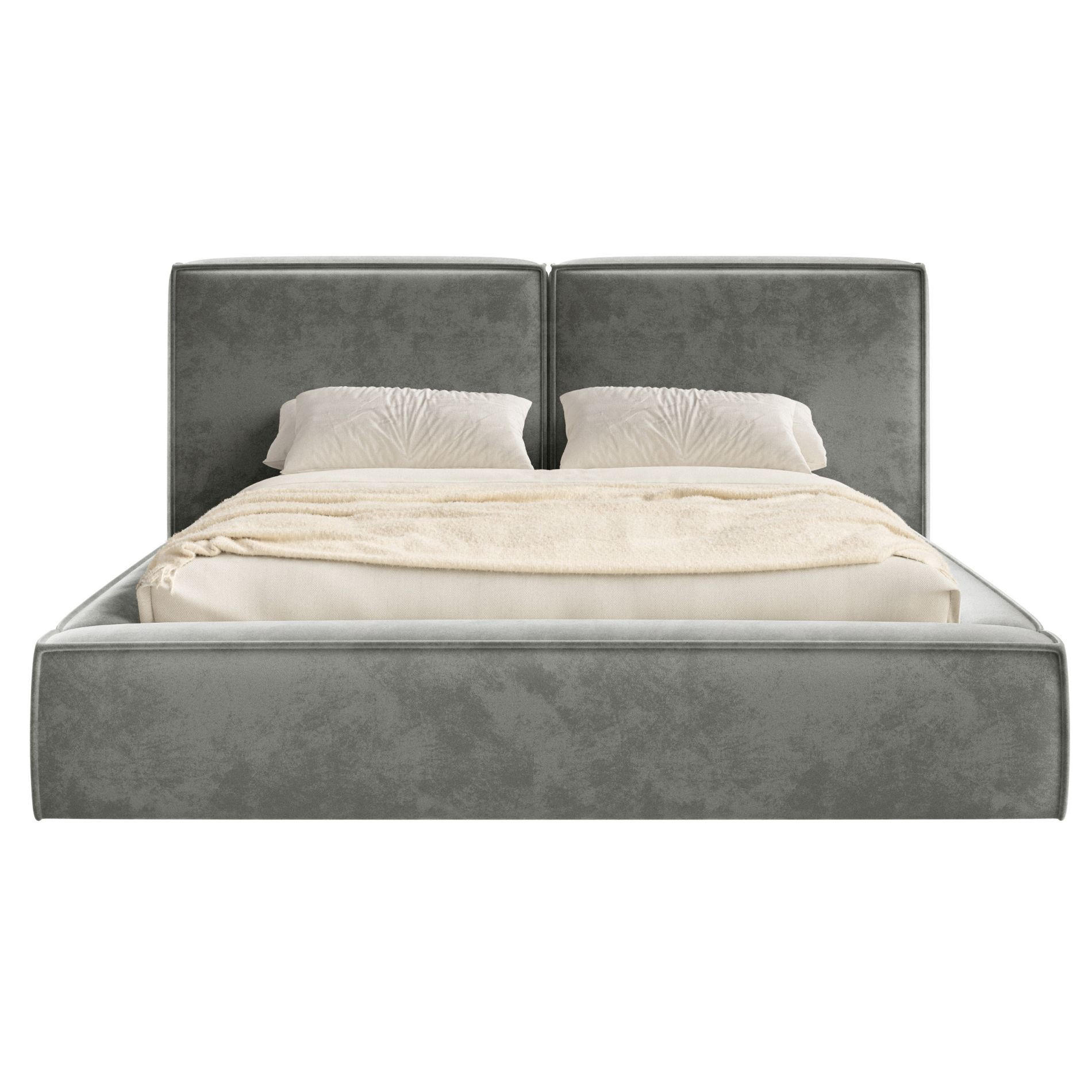 POLSTERBETT Tilves Grau 200x200 cm - Schwarz/Grau, Kunststoff/Textil (200/200cm) - Selsey