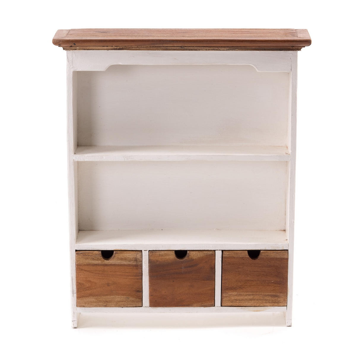 WANDSCHRANK Jasmina Mahagoni Massivholz, 2 Ablagen, 3 Schubladen naturfarben - Naturfarben, Holz (50/60/12cm) - DESIGN DELIGHTS