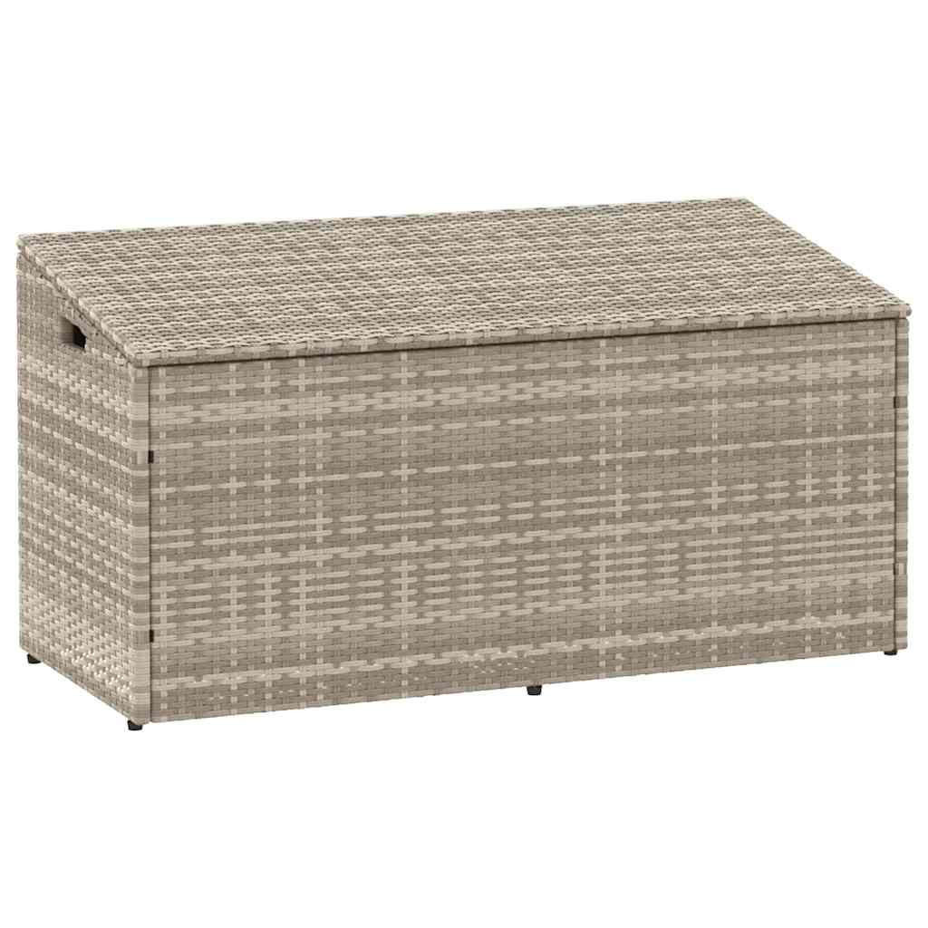 GARTEN-AUFLAGENBOX Hellgrau 110/50/58 Cm Poly Rattan - Hellgrau, Kunststoff (50/58/110cm) - vidaXL