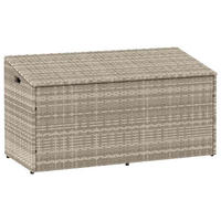 GARTEN-AUFLAGENBOX Hellgrau 110/50/58 Cm Poly Rattan - Hellgrau, Kunststoff (50/58/110cm) - vidaXL