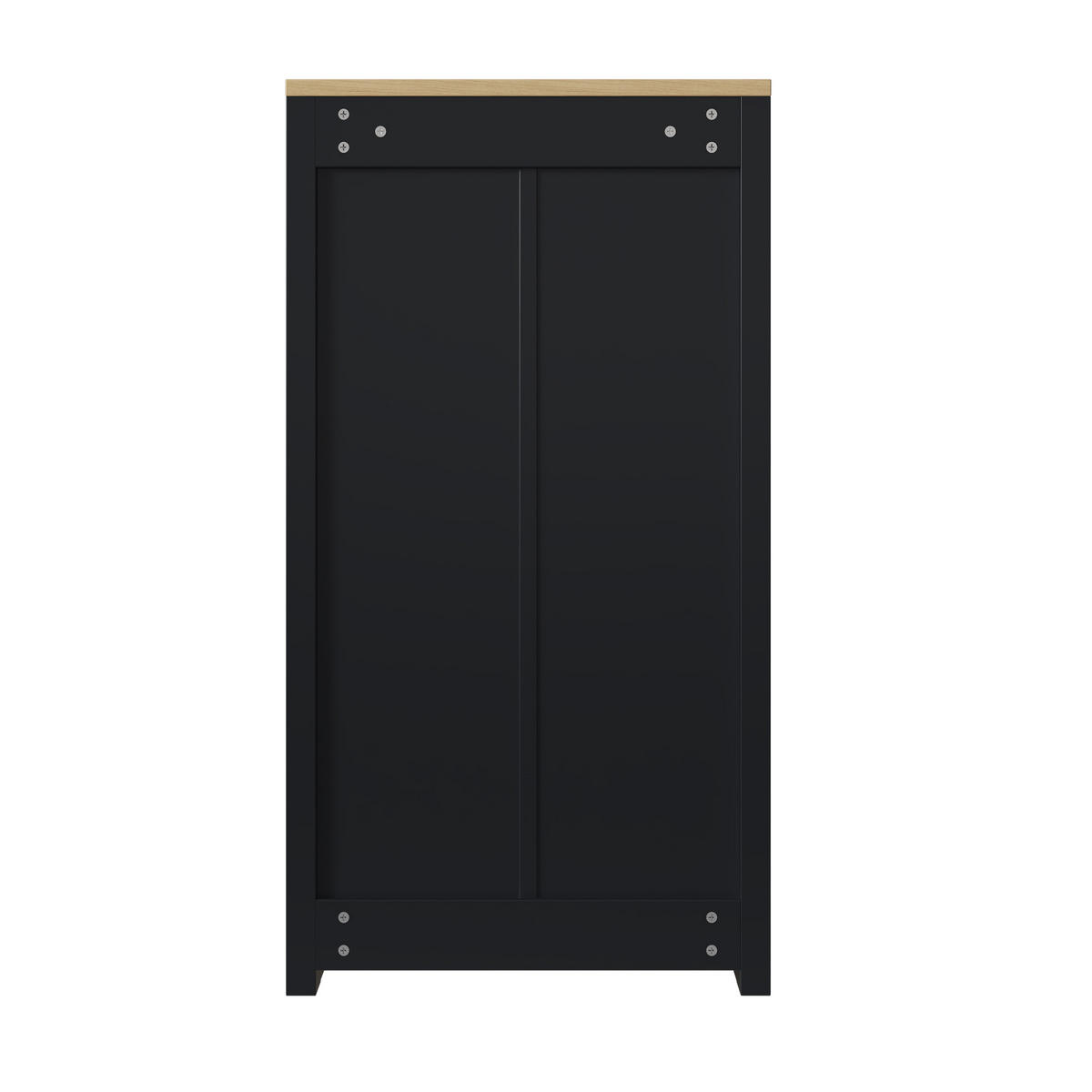 SCHUHSCHRANK Schwarz Holzoptik 2 Klappen Schublade Modern - Schwarz, Holzwerkstoff (50/95/25cm) - FLIEKS