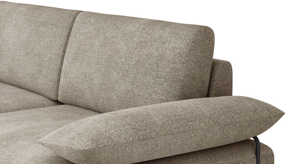 SOFA LORI 3-Sitzer, taupe - Taupe/Schwarz, Holzwerkstoff/Textil (245/87/96cm) - Courtois Laville