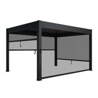 SEITENWAND für Lamellendach Tahiti 4 x 2,4 m anthrazit - Anthrazit, Metall (400/240/700cm) - Juskys