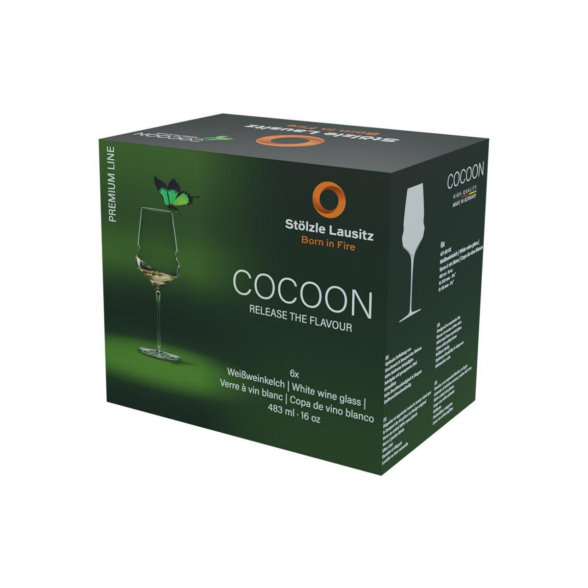 WEISSWEINGLÄSER Cocoon transparent 483 ml 6er Set - Transparent, Glas (0.485L) - Stölzle Lausitz