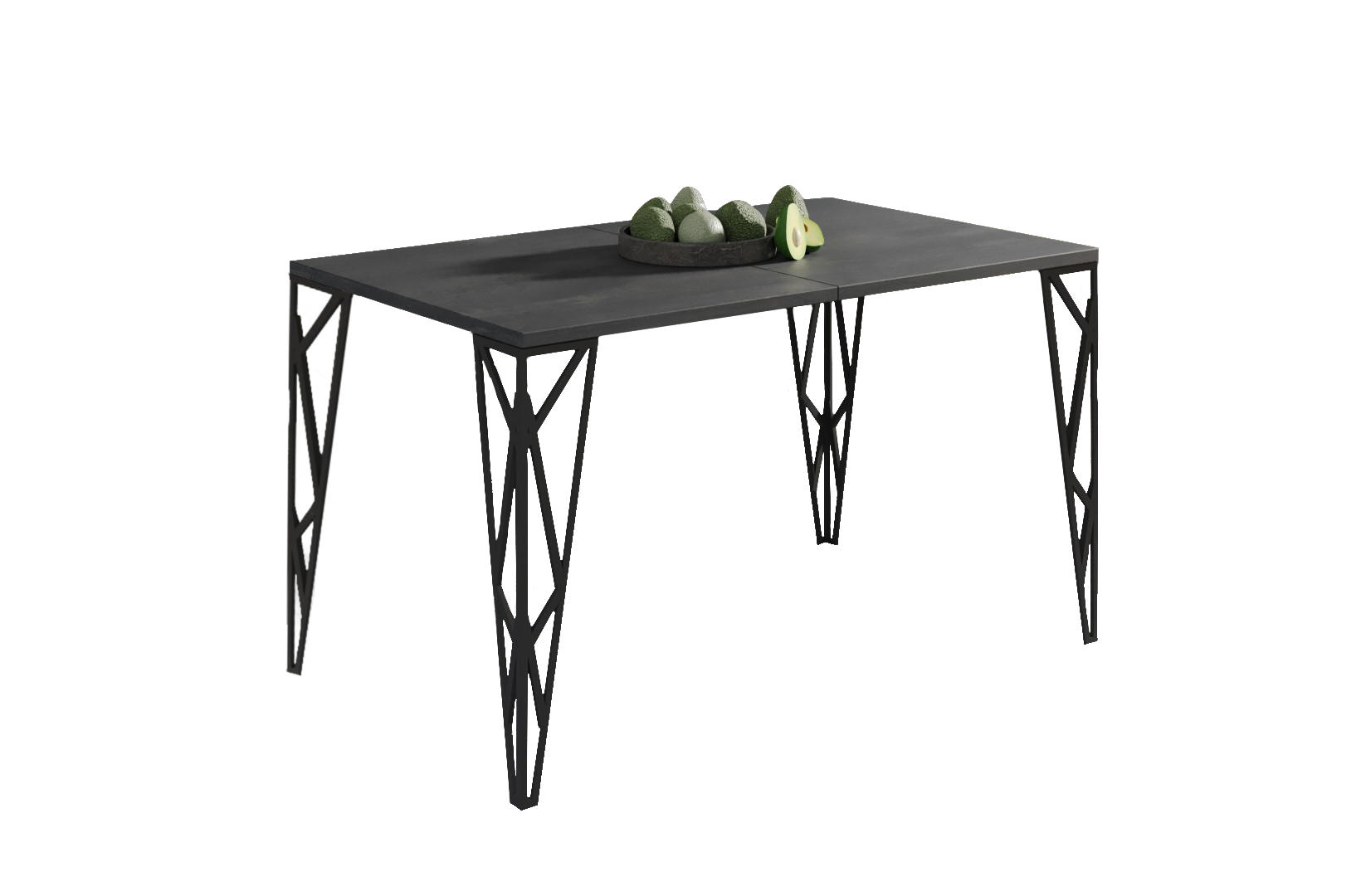 ESSTISCH Rulo bis 210 cm - Graphitfarben, Holzwerkstoff (130/80/76cm) - Endo-Moebel