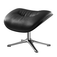 POLSTERHOCKER - Chromfarben/Schwarz, Leder/Metall (44/39/42cm) - home24