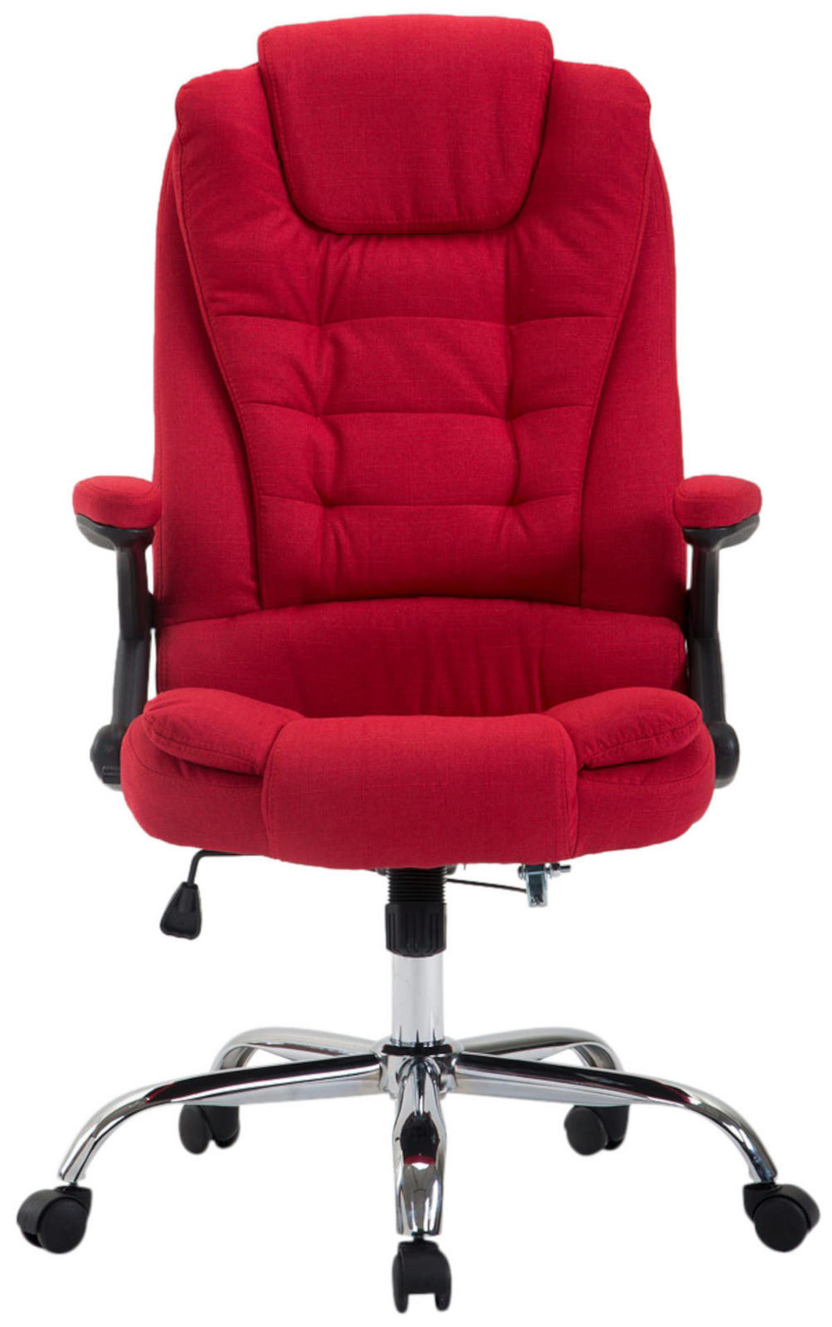 CHEFSESSEL Stoff Rot - Chromfarben/Rot, Textil/Metall (69.5/113/78cm) - CLP
