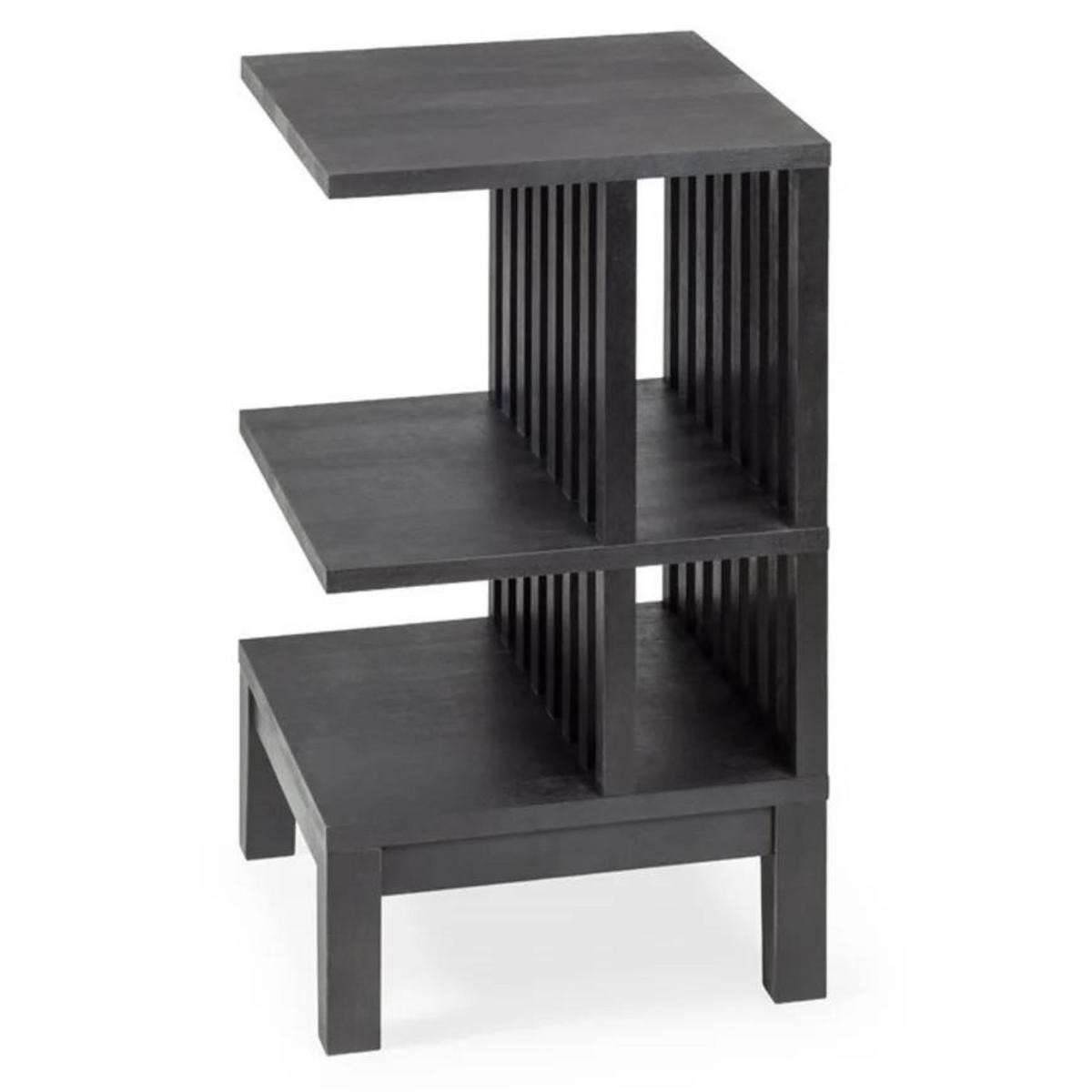 NACHTTISCH Celine 2er Set, schwarze Birke, 37,5/37,5/65 cm - Schwarz, Holz (37.5/65/37.5cm) - WOODEK