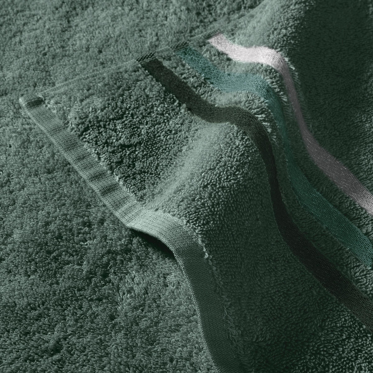 DUSCHTUCHSET Skyline Color - 2-teilig - 70 x 140 cm - Dunkelgrün - Dunkelgrün, Textil (70/140cm) - SCHIESSER