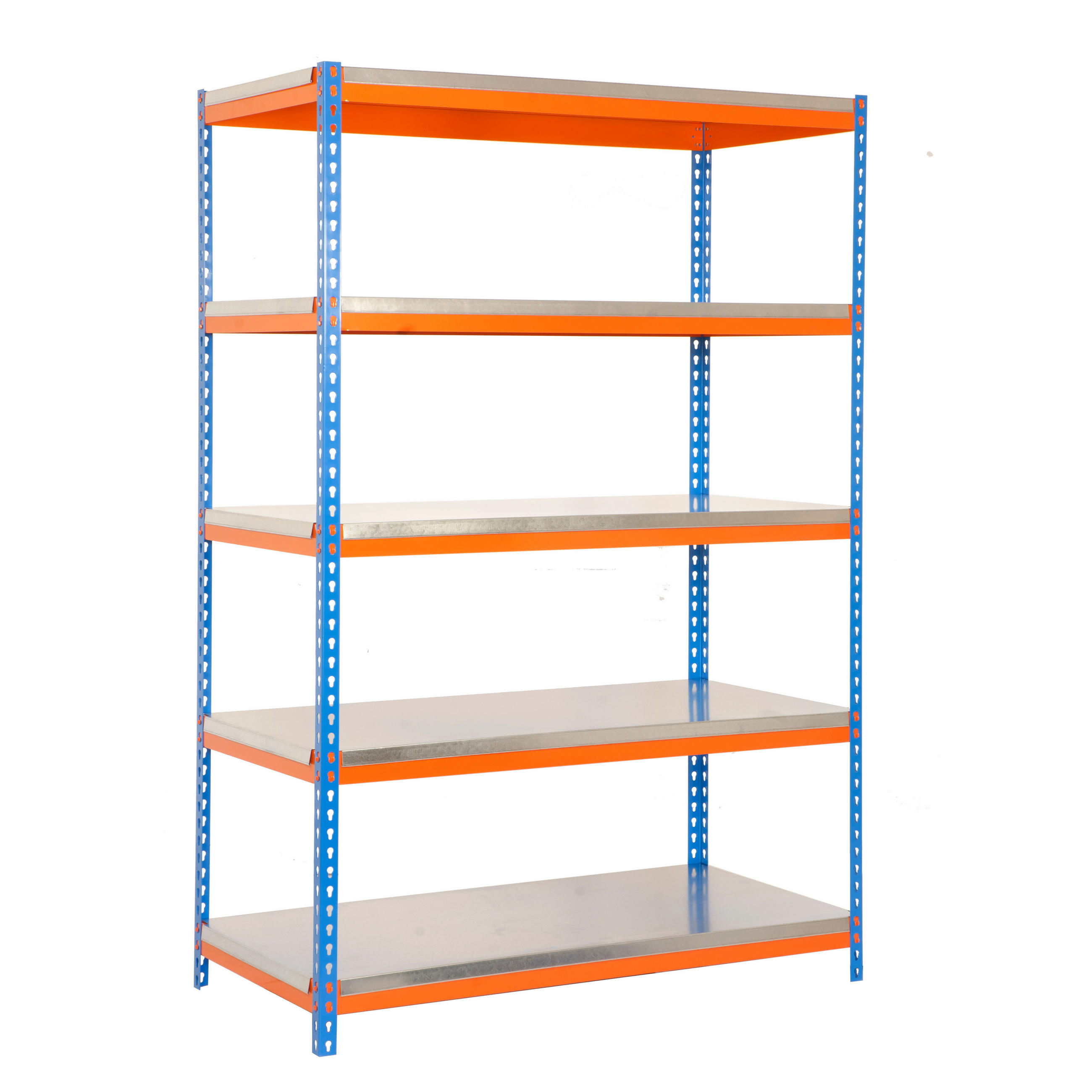 SCHWERLASTREGAL METAL YETI LIGHT FIVE | HxBxT 200x100x45cm | Fachlast 300kg | Blau-Orange - Gelb, Metall (100/200/45cm) - PROREGAL