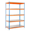 SCHWERLASTREGAL METAL YETI LIGHT FIVE | HxBxT 200x100x45cm | Fachlast 300kg | Blau-Orange - Gelb, Metall (100/200/45cm) - PROREGAL