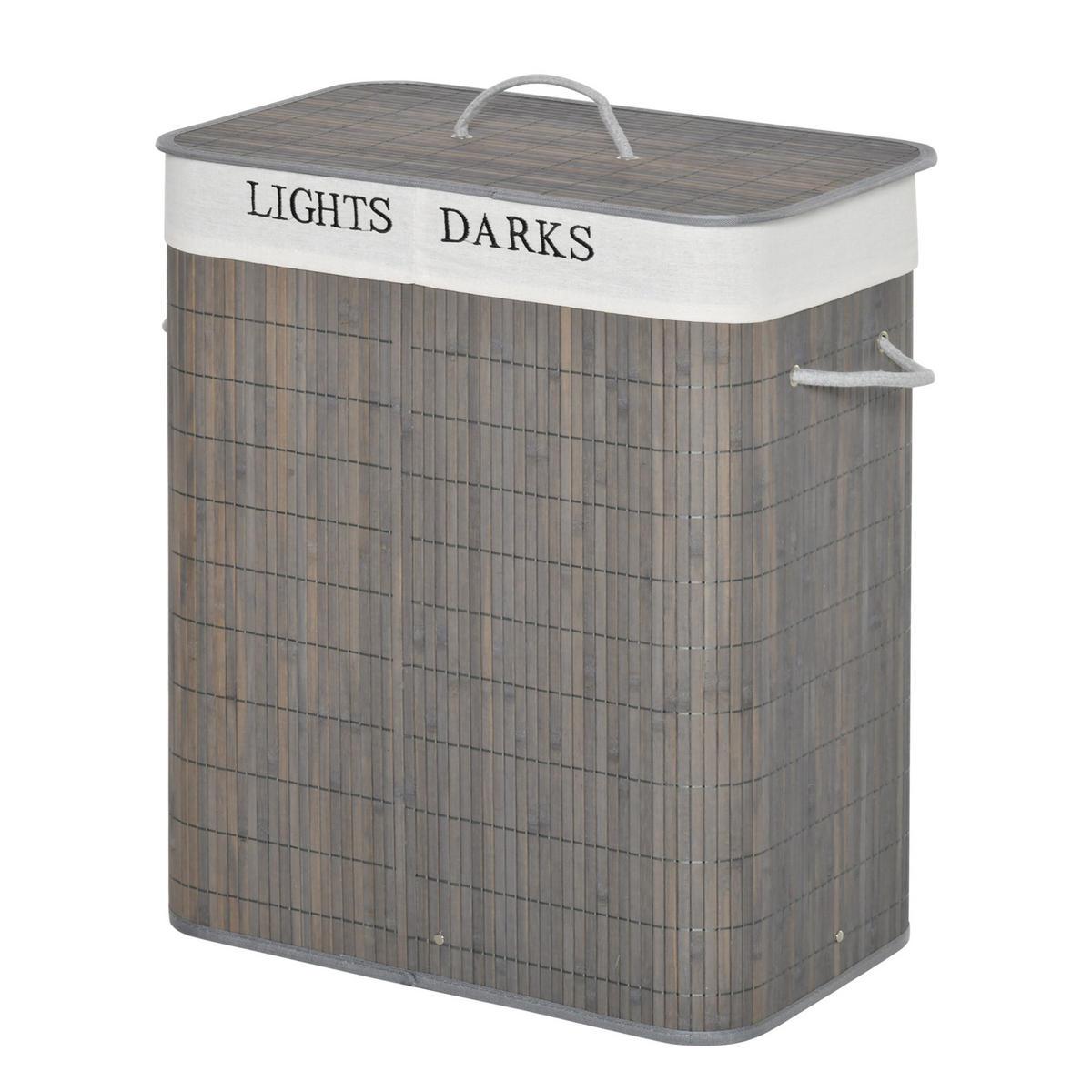 WÄSCHEKORB DE-18791 Grau - Dunkelgrau, Naturmaterialien (52/63/32cm) - ComfortXL