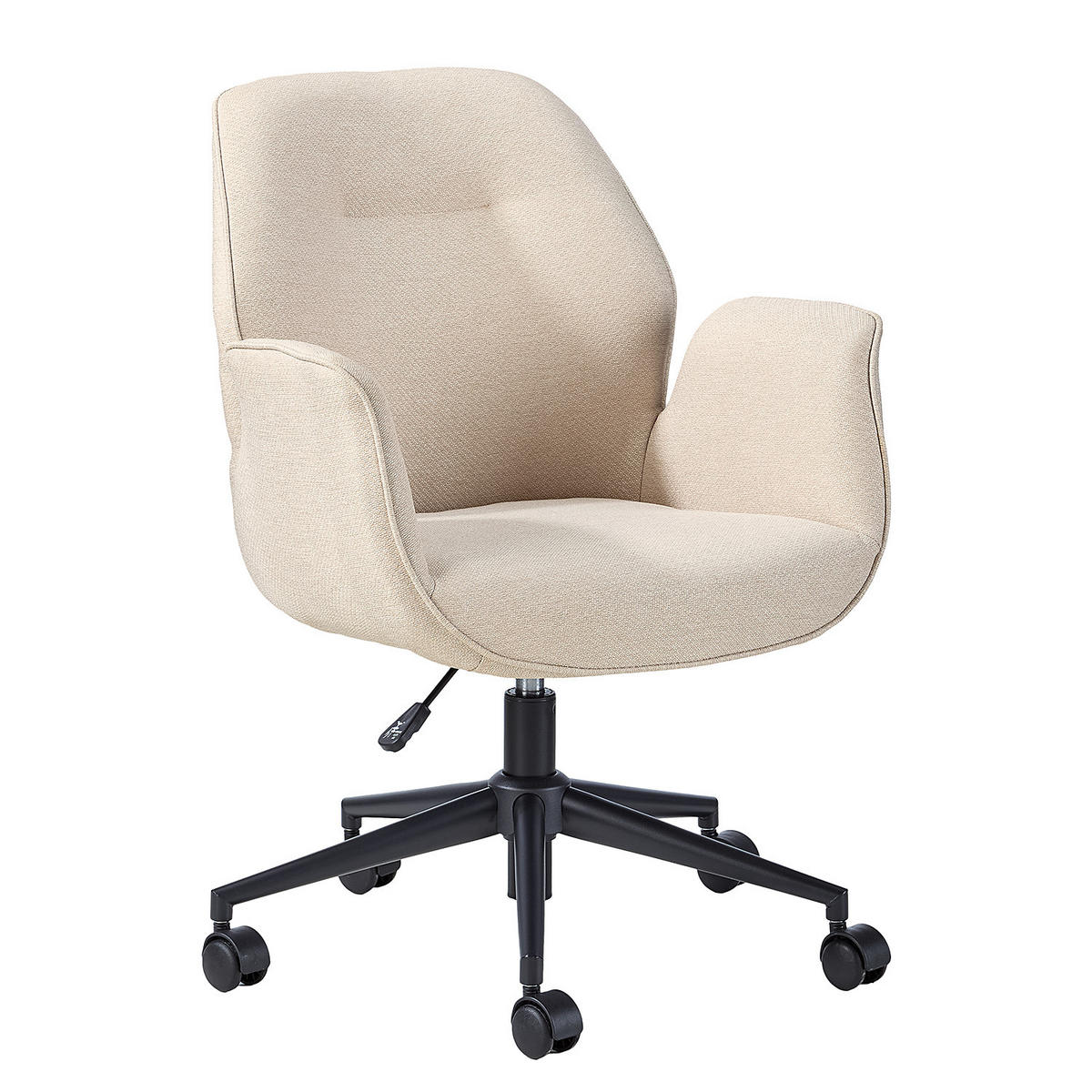 BÜROSTUHL - Beige, Webstoff / Stahl , 61/91/59 cm - Beige, Textil (61/91/59cm) - home24