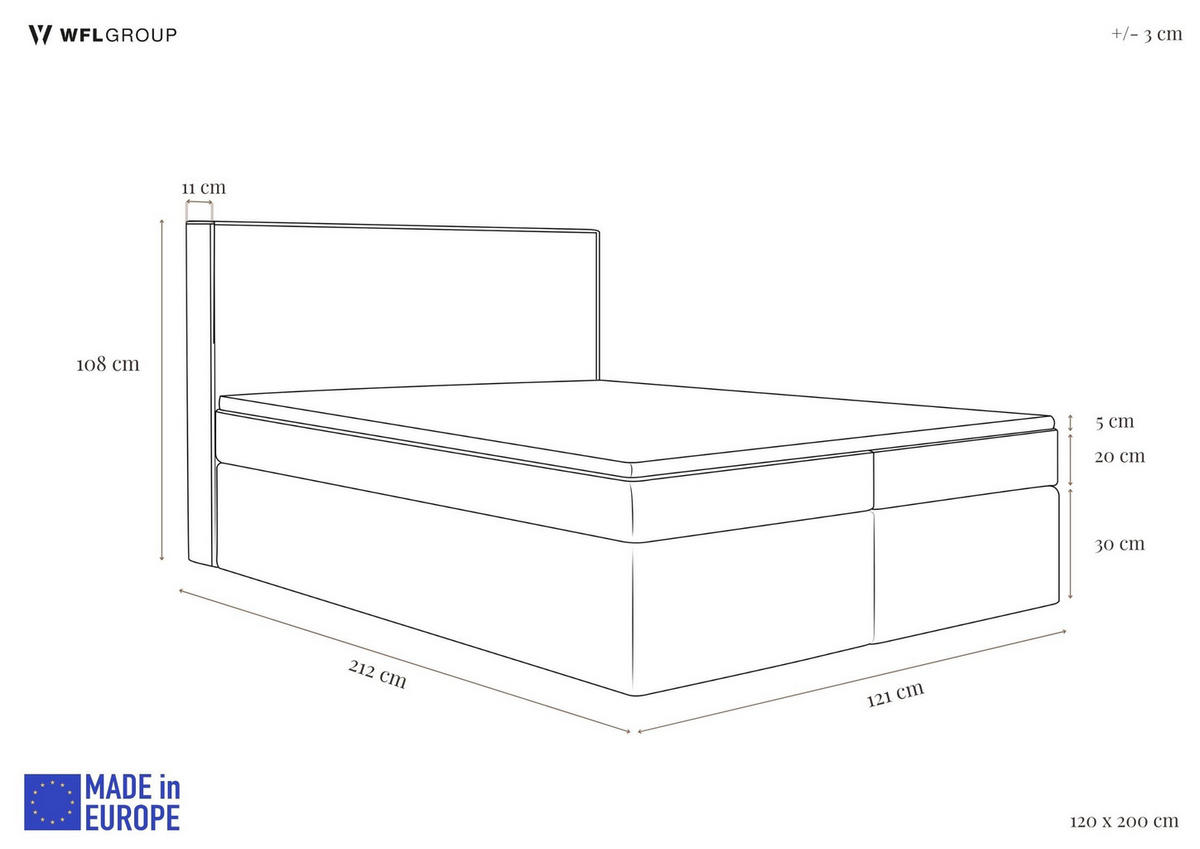 BOXBETT Terra mit Bettkasten, Boucle Beige 120/200 cm – 7-Zonen Taschenfederkern-Matratze & Komfortschaum-Topper - Beige, Holz/Holzwerkstoff (120/200cm) - WFL GROUP