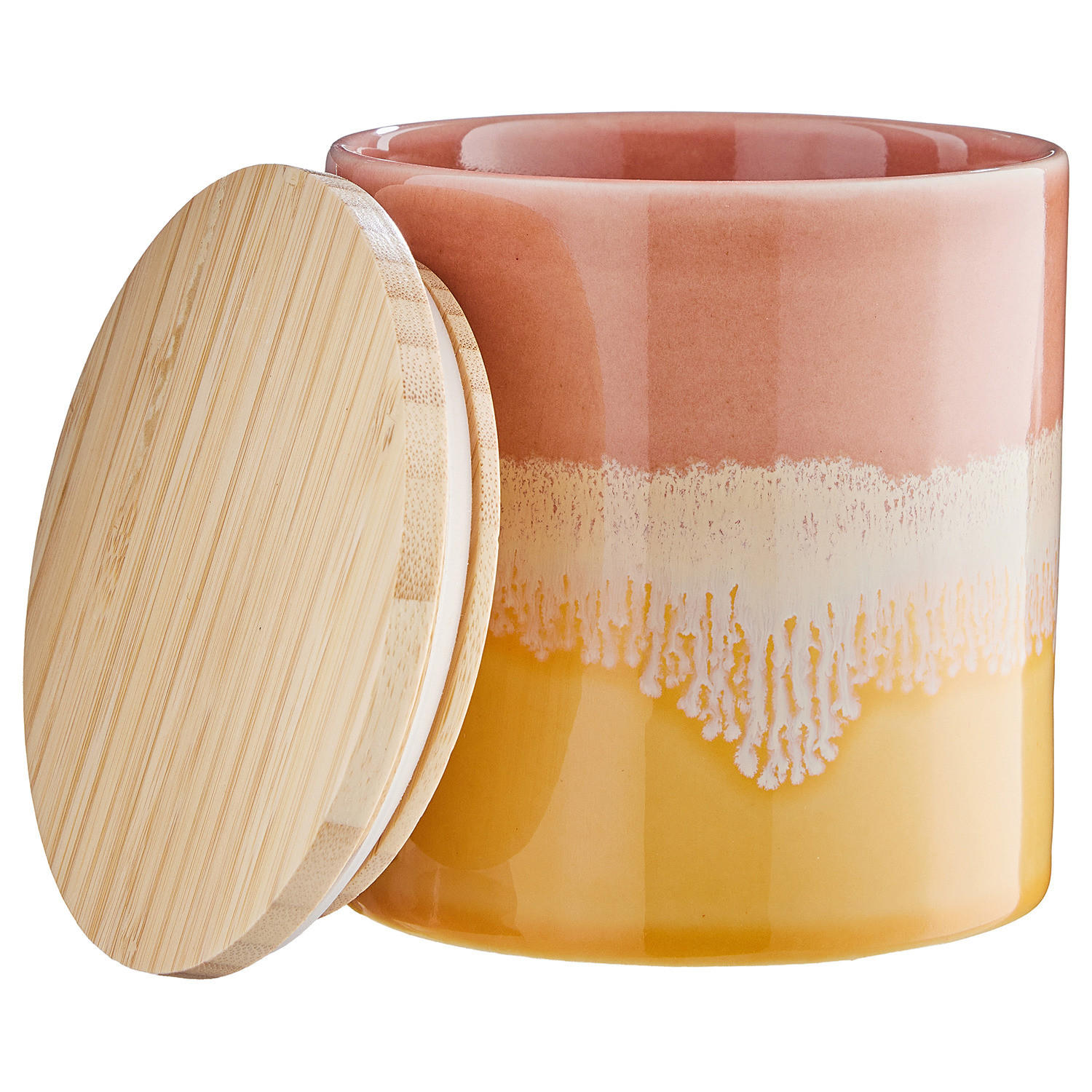 AUFBEWAHRUNGSDOSE Medley - Gelb, Keramik/Holz (11/12/11cm) - Butlers