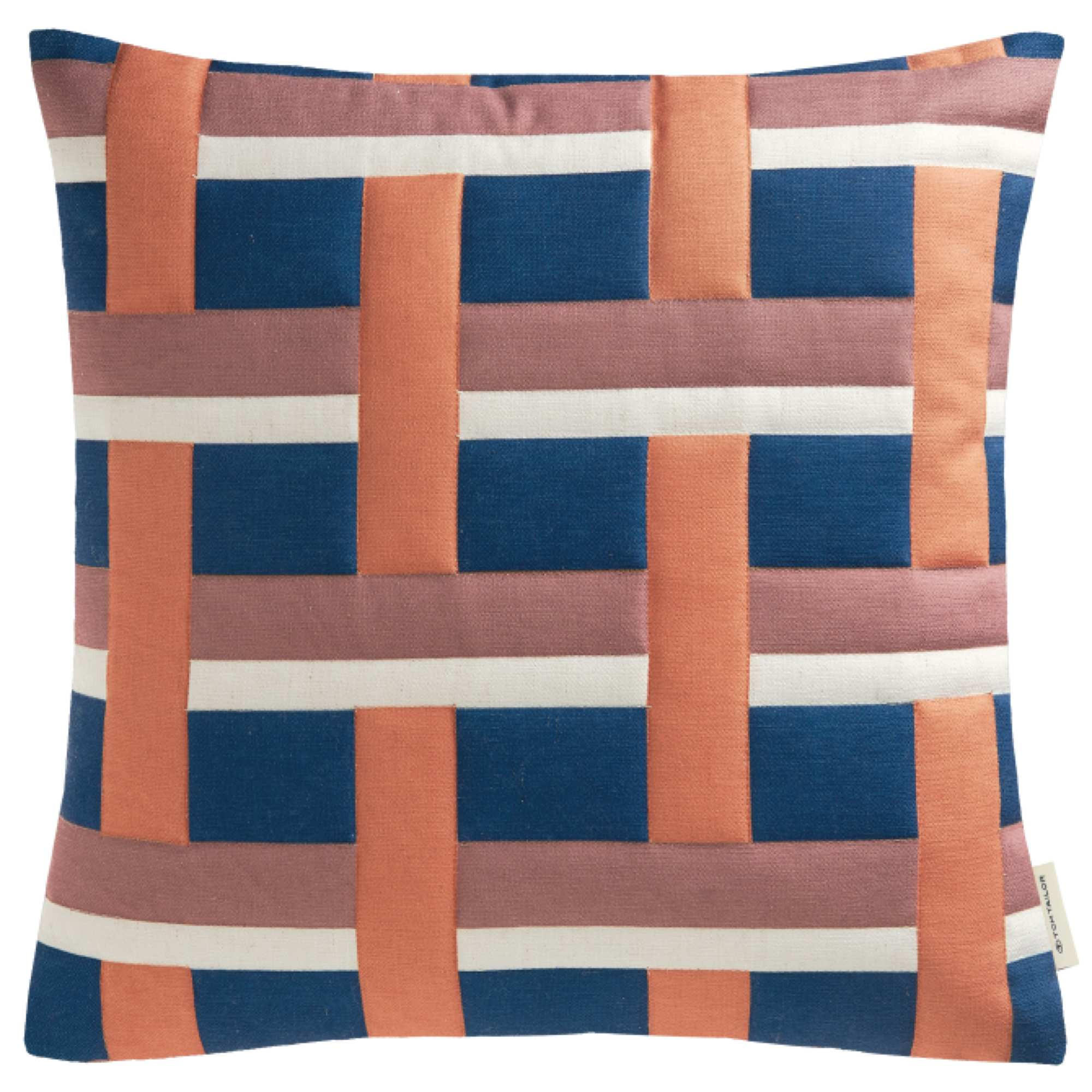 ZIERKISSENHÜLLE DEKOKISSENHÜLLE MULTI CHECK - Titanfarben, Textil (45/45cm) - Tom Tailor