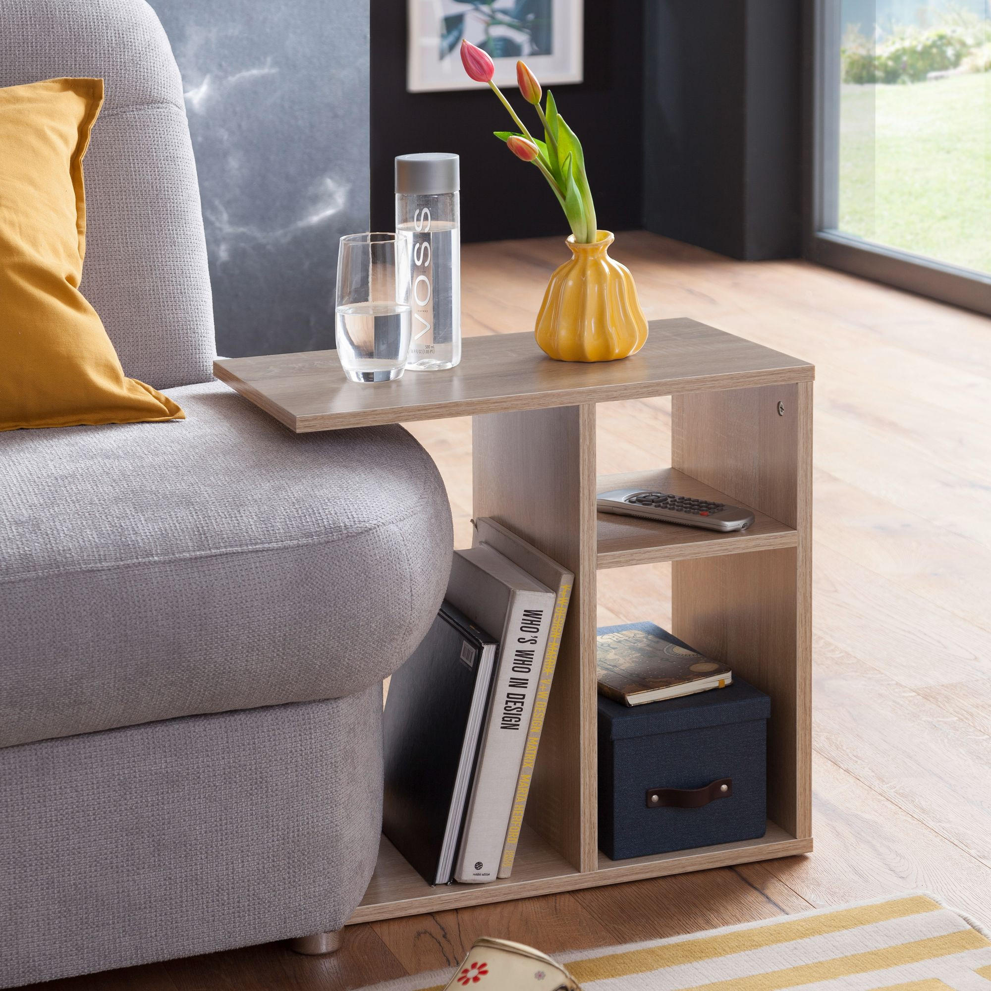 Thumbnail - Kadima Design Beistelltisch, Beige, Holz, Rechteckig,Rechteckig, 50x50x30 cm, Wohnzimmer, Wohnzimmertische, Beistelltisc...