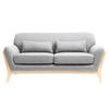 SOFA Skandinavisch 2 Pl?tze Grau Holzbeine YOKO - Grau, Textil (83.5/78.5/160cm) - Miliboo
