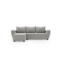 ECKSOFA ZEUS L Monolith 84 Links mit Schlaffunktion - Grau, Textil (251/140cm) - Bedante