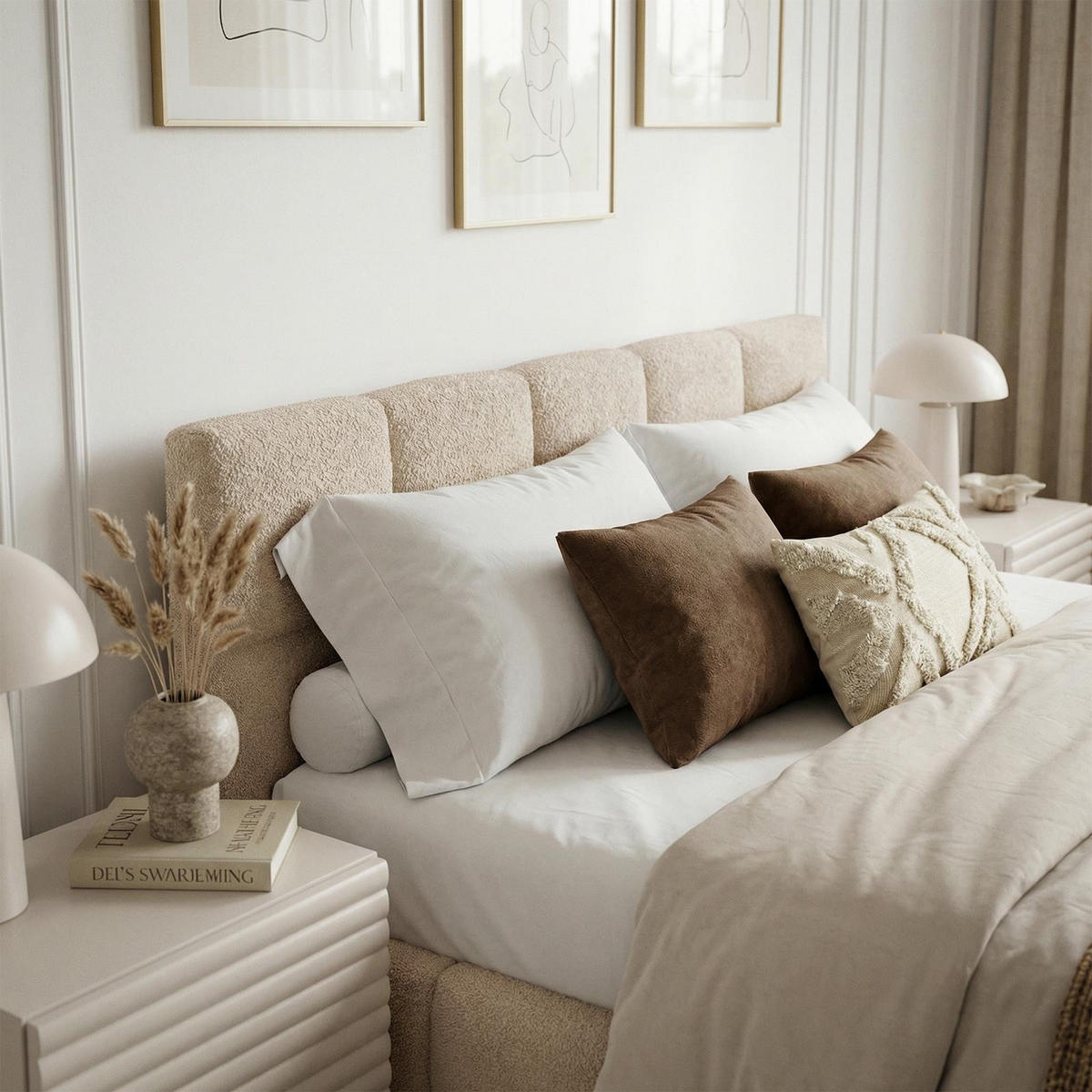 POLSTERBETT CLOUDY 180x200 cm beige - Beige, Textil (180/200cm) - IDIMEX