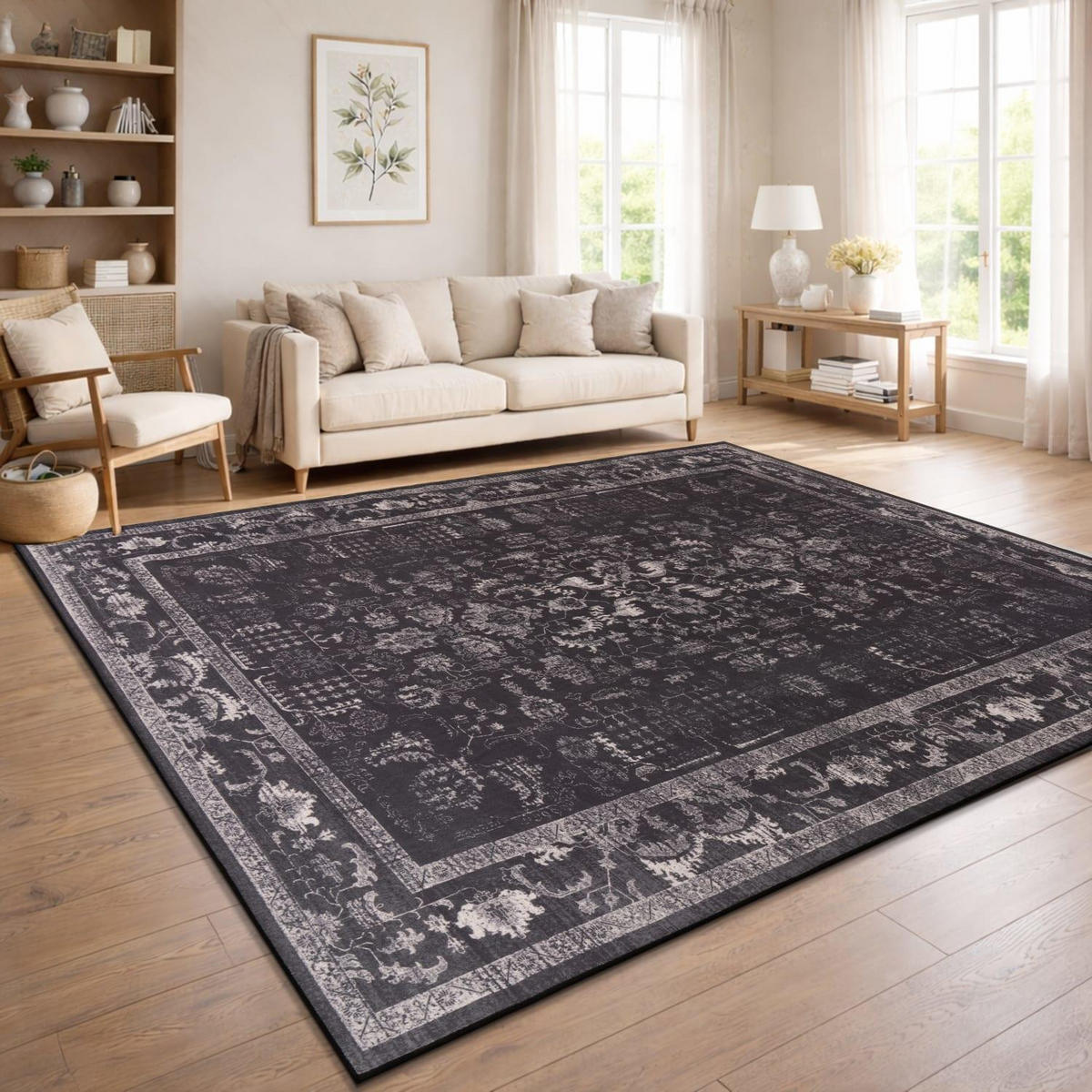 KURZFLOR-TEPPICH SEMER 427 ANTHRAZIT 160X220 - Anthrazit, Kunststoff (160/220cm) - Paco Home