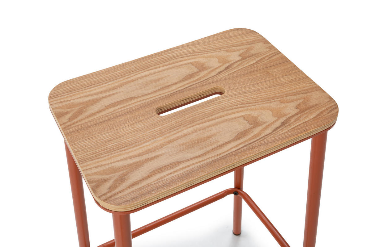 BARHOCKER Abba Orange 30/42/65 cm 2er-Set - Orange, Holz (42/65/30cm) - Drawer