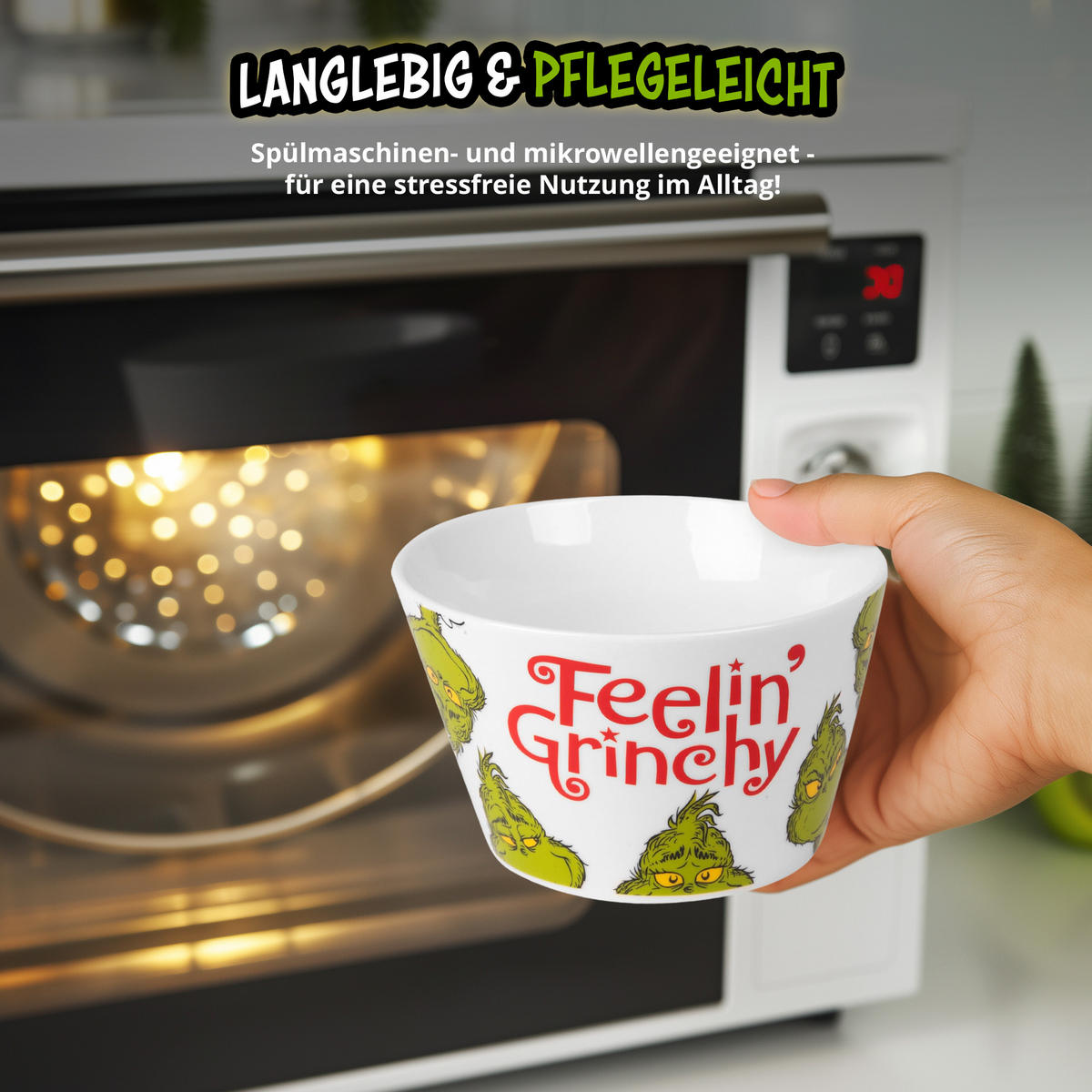 MÜSLISCHALE The Grinch Weiß 500 ml - Weiß, Keramik (14cm) - United Labels