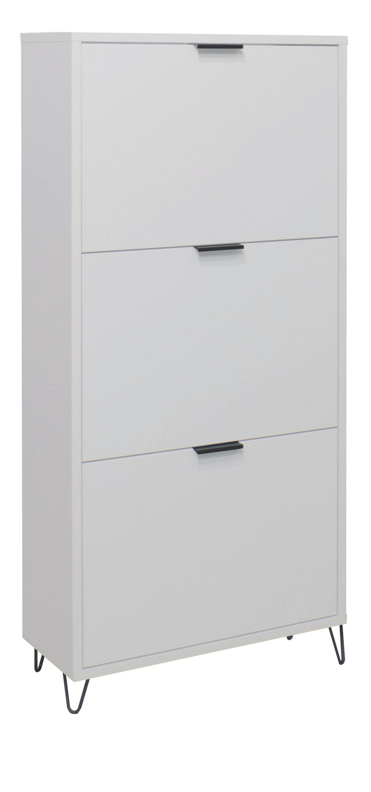 SCHUHSCHRANK Erna 61x25x141 Kreidegrau matt Lack - Hellgrau, Holzwerkstoff (61/141/25cm) - 58aufmkessel