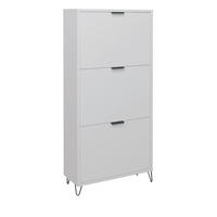 SCHUHSCHRANK Erna 61x25x141 Kreidegrau matt Lack - Hellgrau, Holzwerkstoff (61/141/25cm) - 58aufmkessel