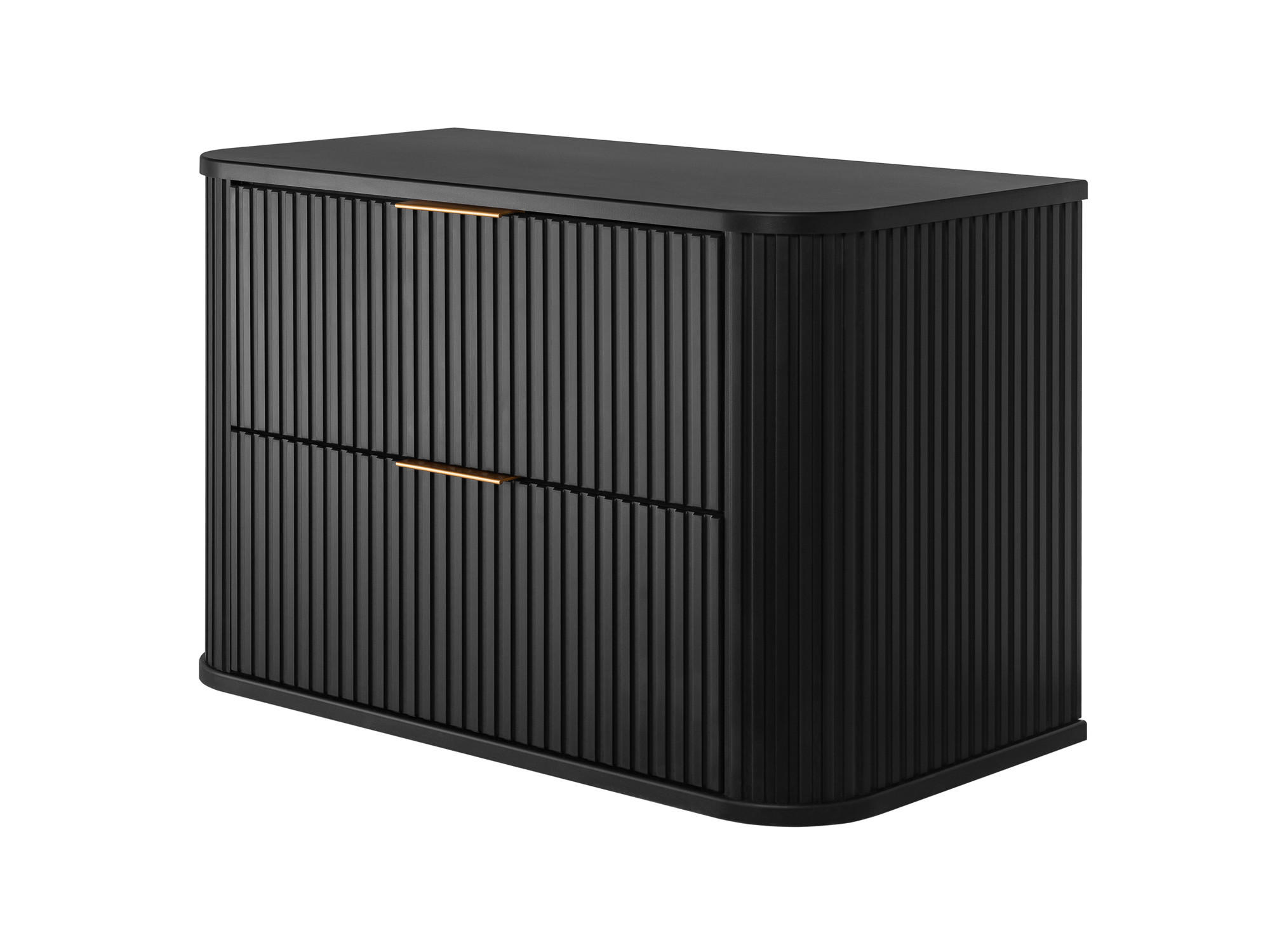 BADEZIMMERSCHRANK, Schwarz, 80,4 x 51,7 x 41,5 cm, Goldene Griffe - Goldfarben/Schwarz, Holzwerkstoff/Kunststoff (80.4/51.7/41.5cm) - 3XE LIVING