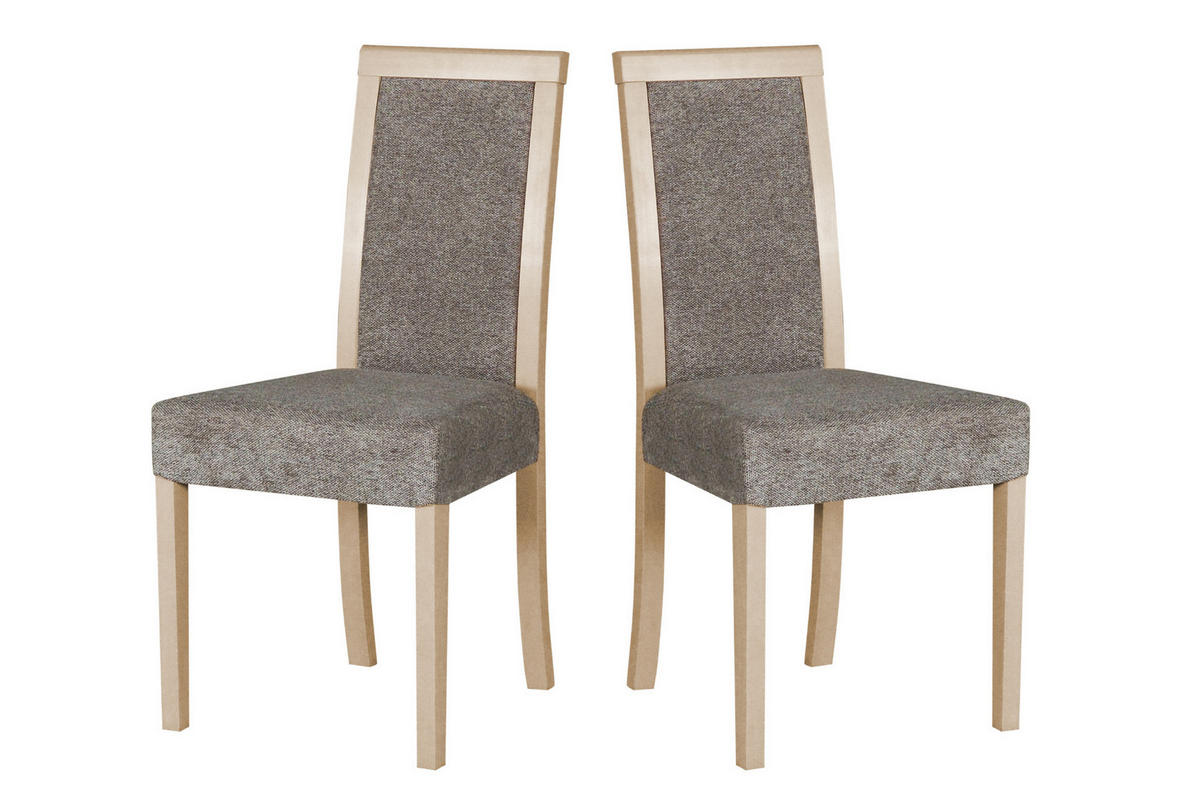 STUHL 2er Roma 3, sonoma - Sonoma Eiche, Holz (45/93/41cm) - Leaf Design