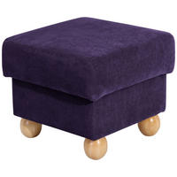 HOCKER Kasha Bezug Veloursstoff Buche natur / violett - Violett/Buchefarben, Kunststoff (54/48/54cm) - 58aufmkessel