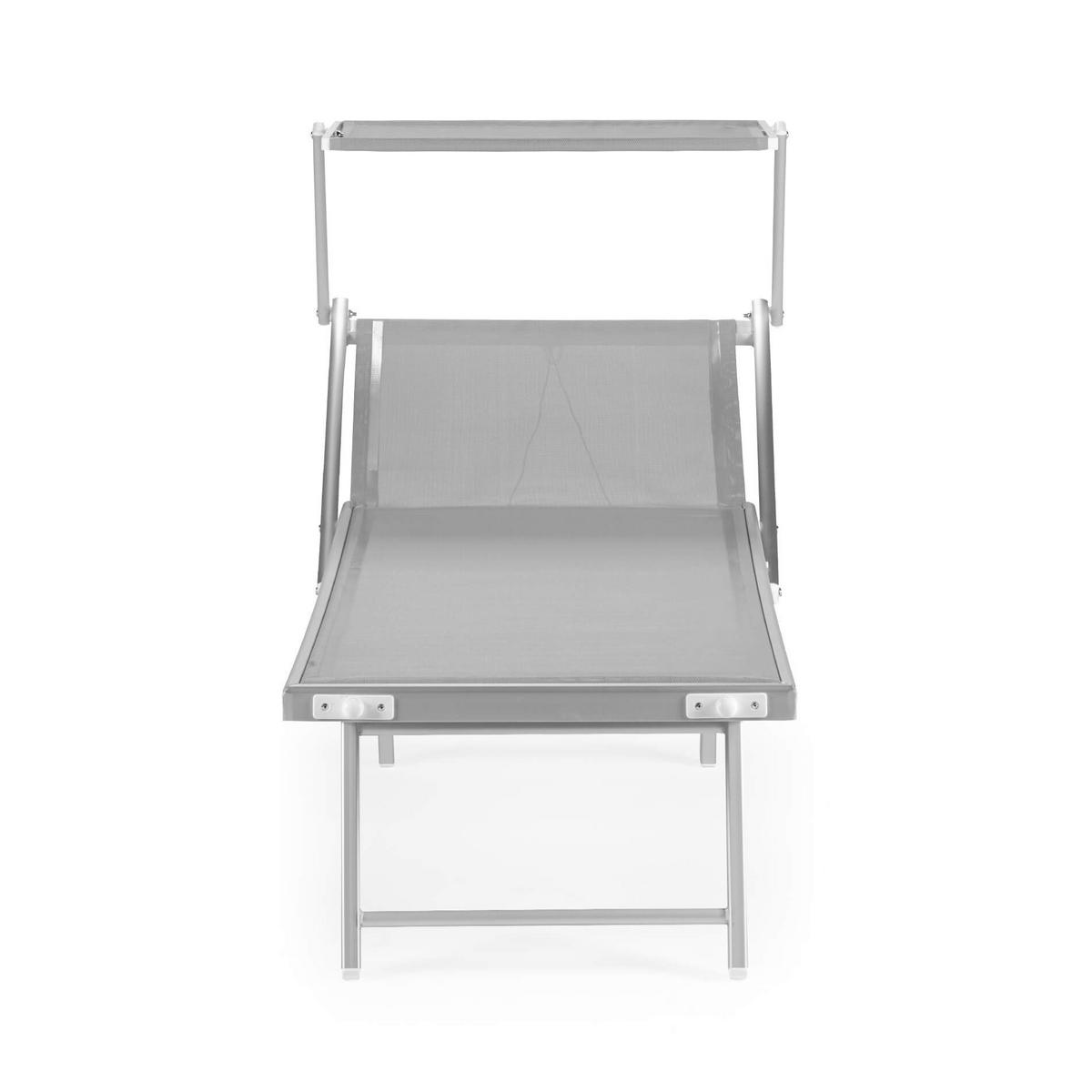 SONNENLIEGE Grau 61/186/38 cm - Grau, Metall (61/38/186cm) - Mobili Rebecca