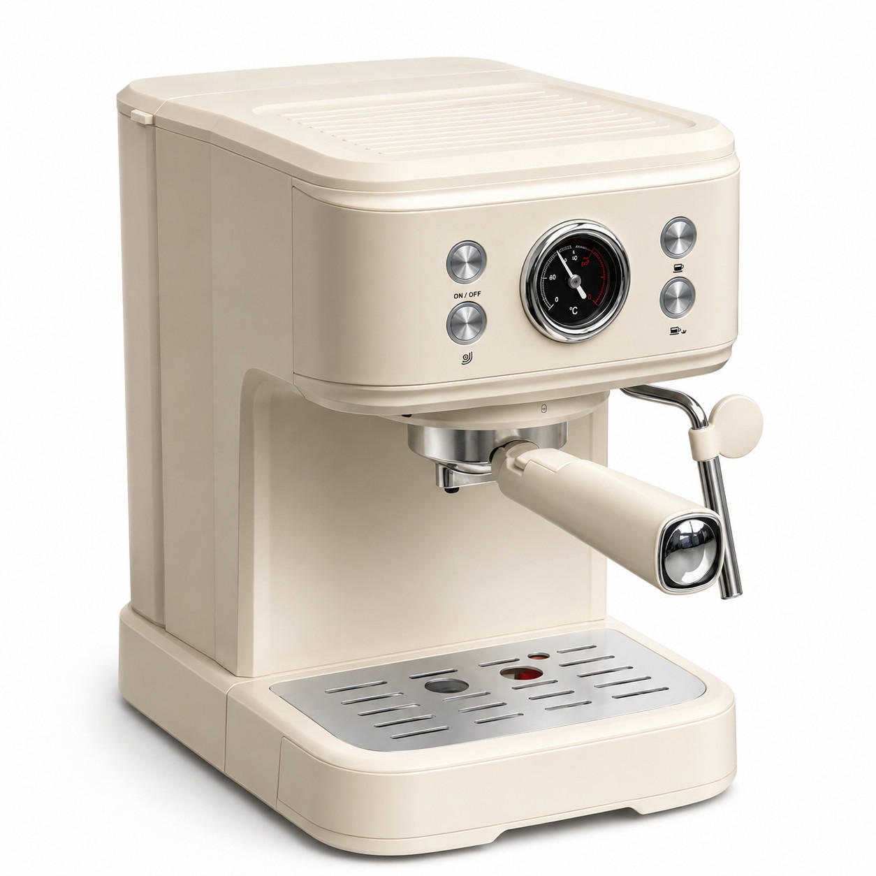 ESPRESSOMASCHINE 20 BAR mit Kapsel- und Pulverfunktion Edelstahl - Weiß, Metall (27/21/29cm) - Rolipo