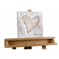 ACRYLBILD HANDGEMALT 30/30 cm - Beige/Grau, Holz/Textil (30/30cm) - KUNSTLOFT