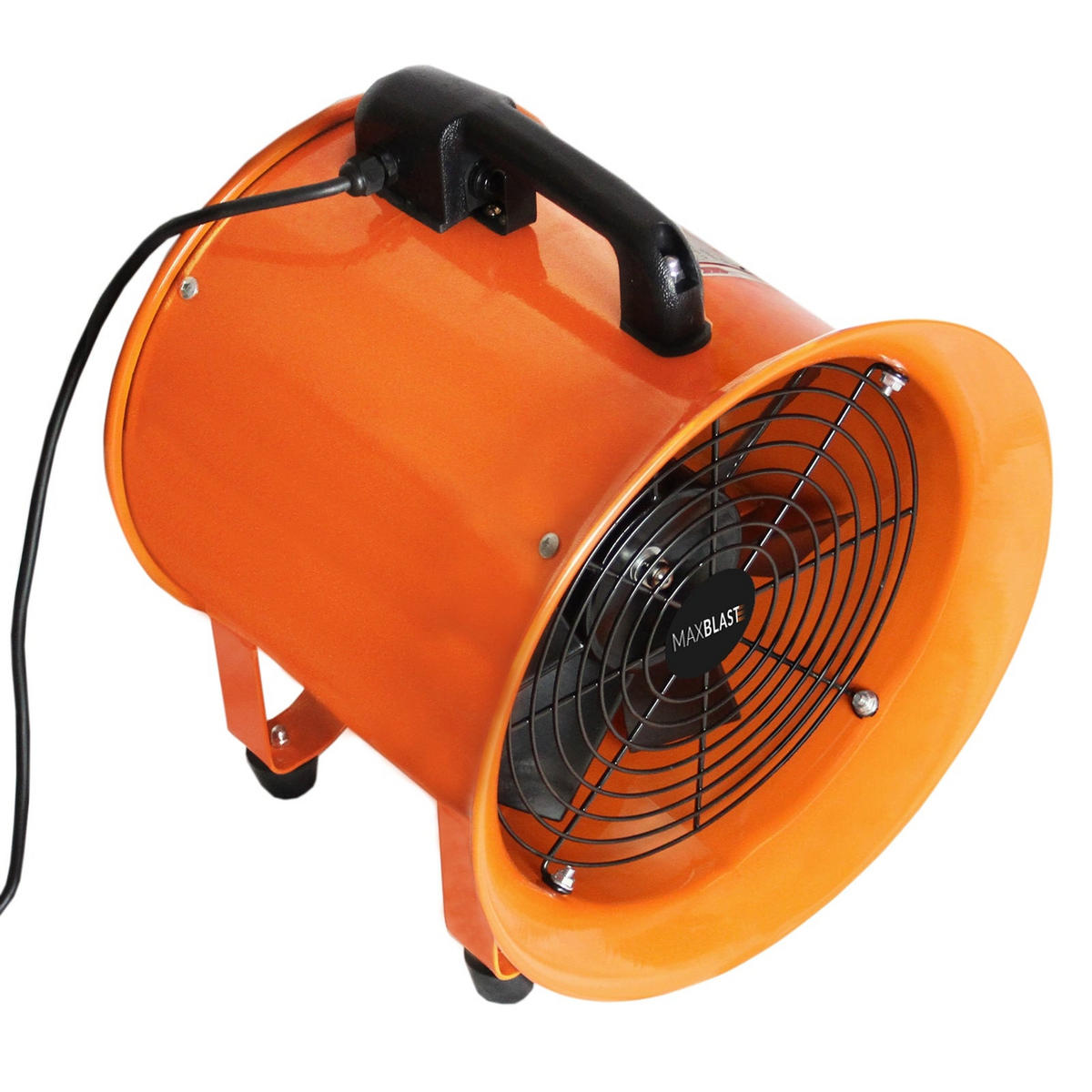 INDUSTRIEVENTILATOR Profesioneller 250mm 320W - 12m Kanal - Orange, Metall (33/33/38cm) - T-Mech