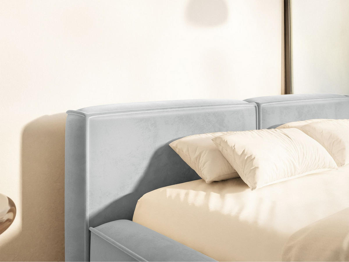 POLSTERBETT Tilves Slim Hellgrau 180x200 cm - Hellgrau/Schwarz, Kunststoff/Textil (180/200cm) - Selsey