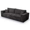 SCHLAFSOFA mit Bettkasten und Cordstoff MONA Schwarz - Schwarz, Holzwerkstoff (255/85/105cm) - Compleo24