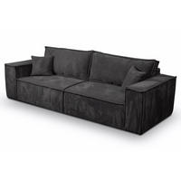 SCHLAFSOFA mit Bettkasten und Cordstoff MONA Schwarz - Schwarz, Holzwerkstoff (255/85/105cm) - Compleo24
