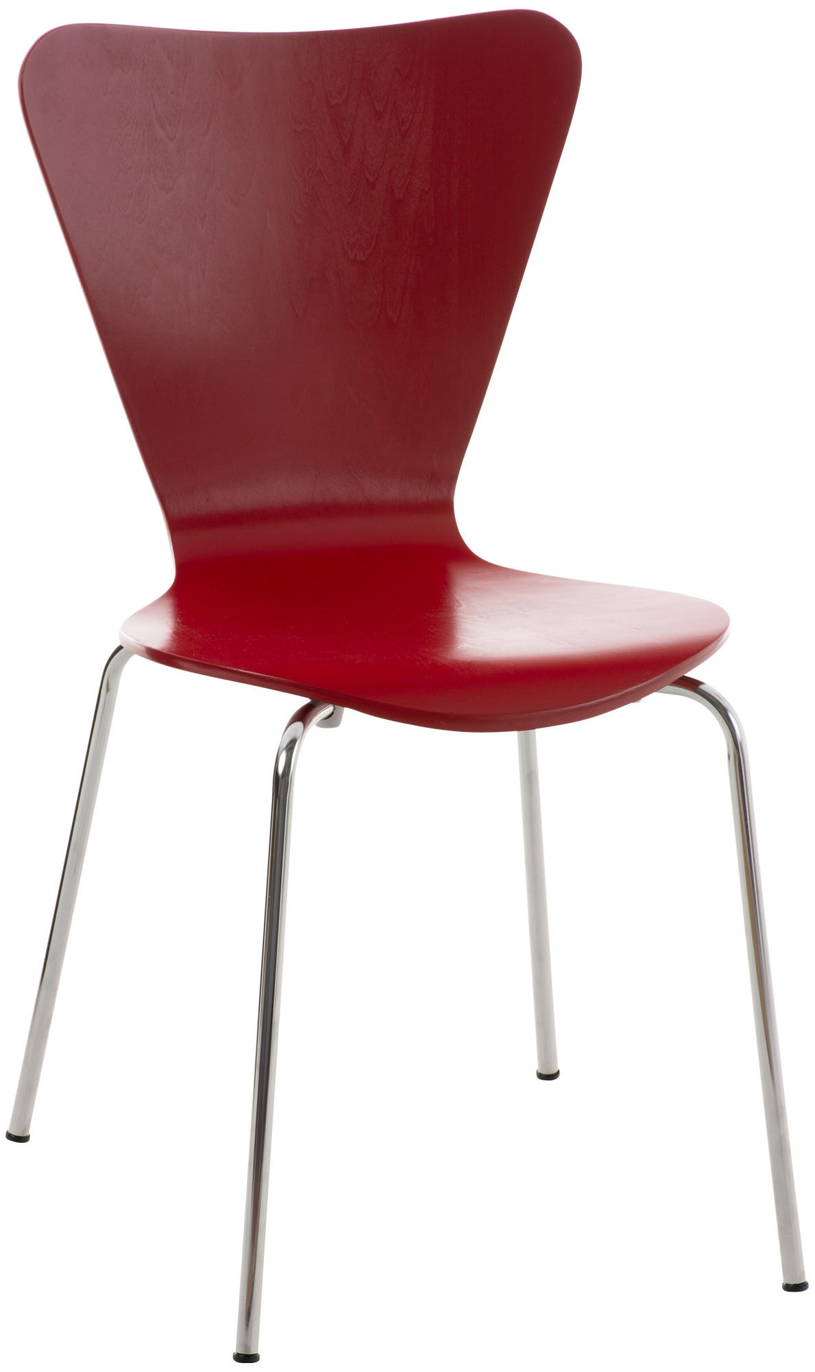 BESUCHERSTUHL Holz rot - Rot, Holz/Metall (45/85/49cm) - CLP
